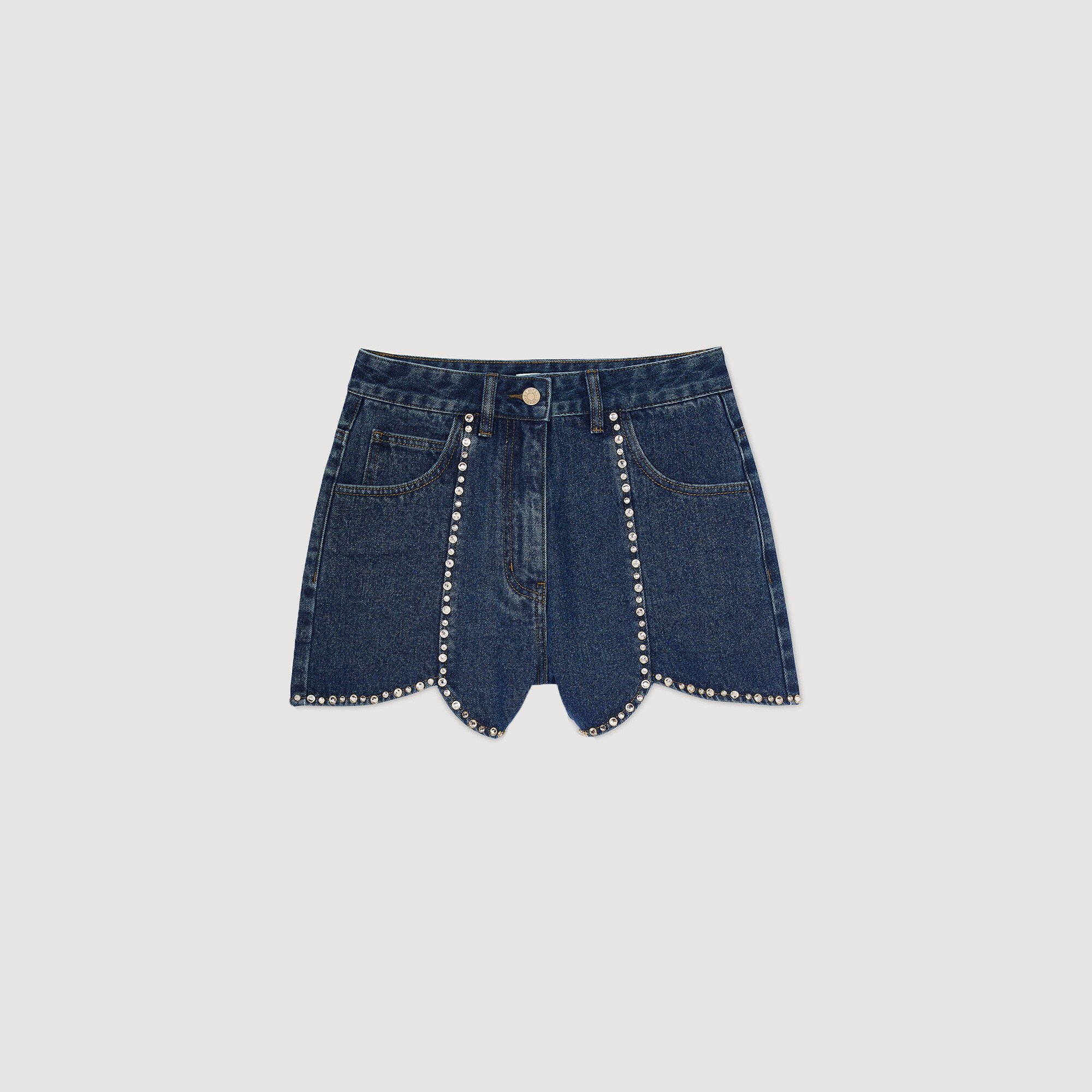 Rhinestone denim shorts
