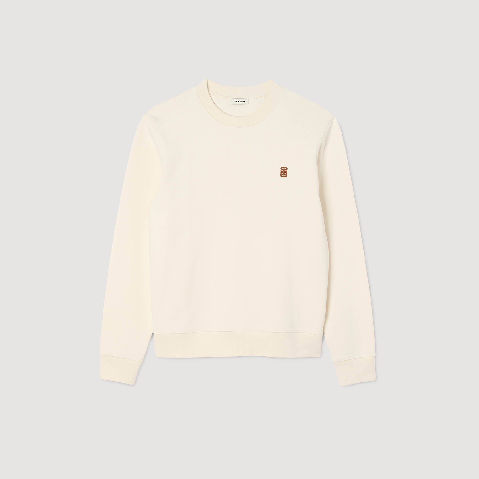 Oversized sweatshirt with leather patch white / beige for Men