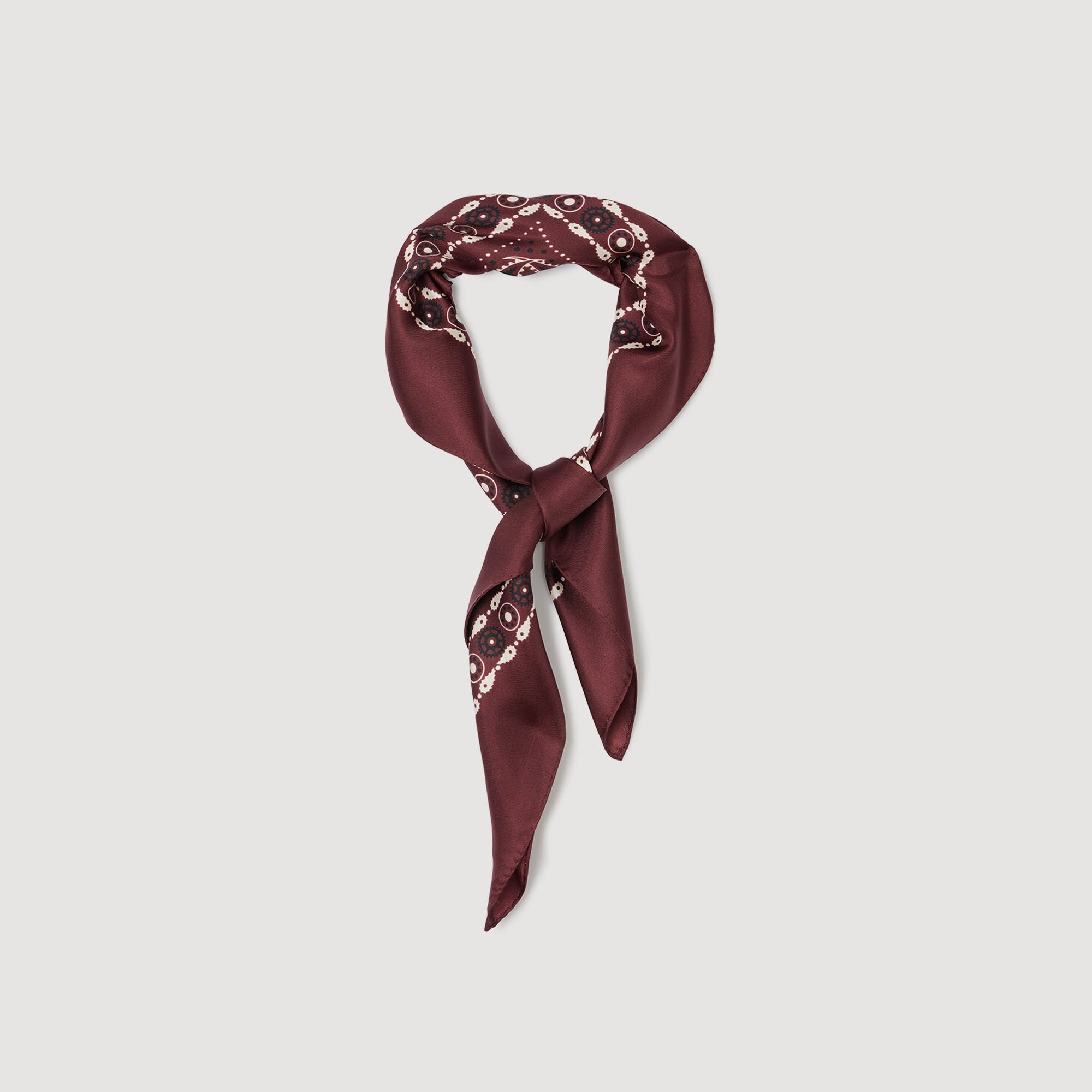 Silk bandana print scarf