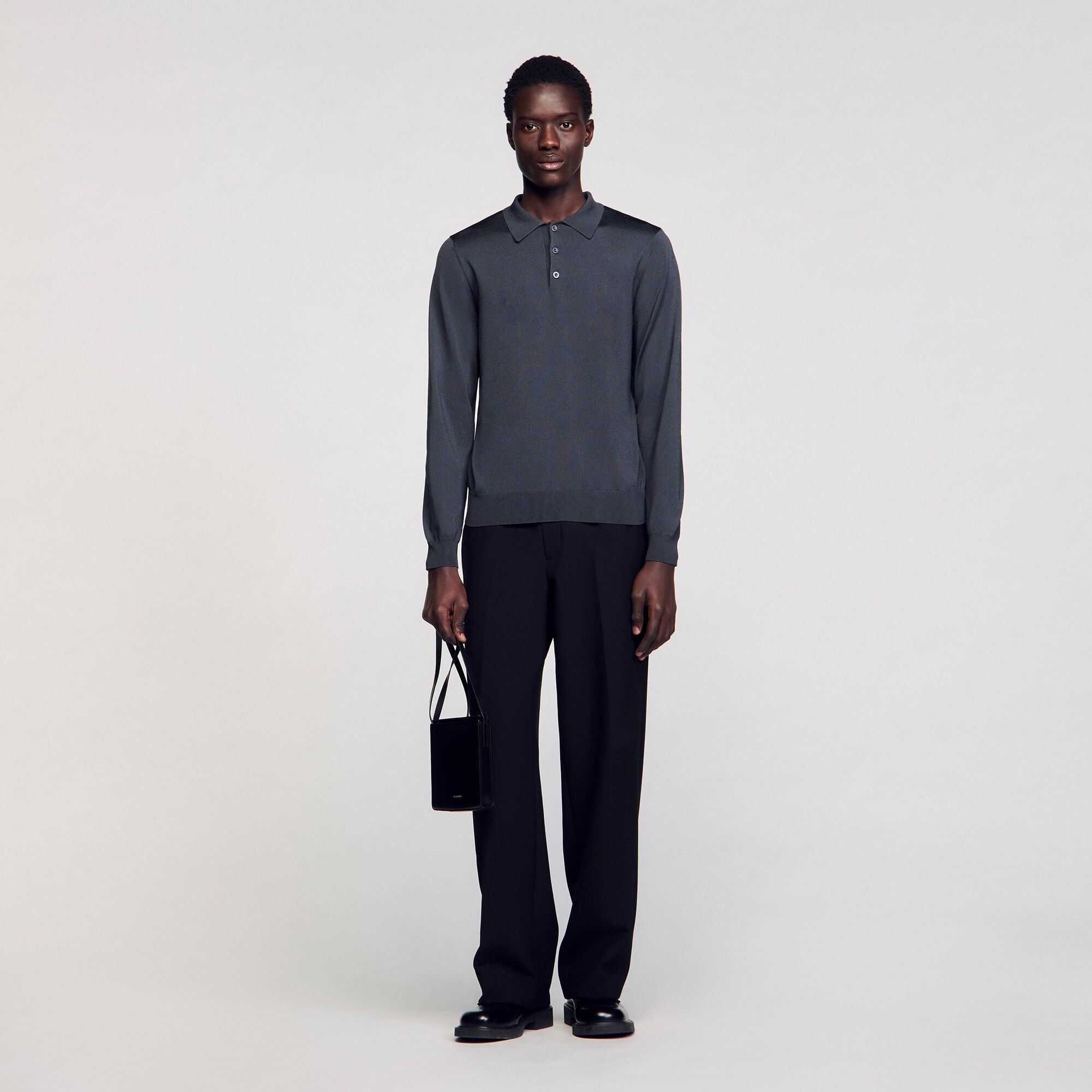 Ribbed polo shirt