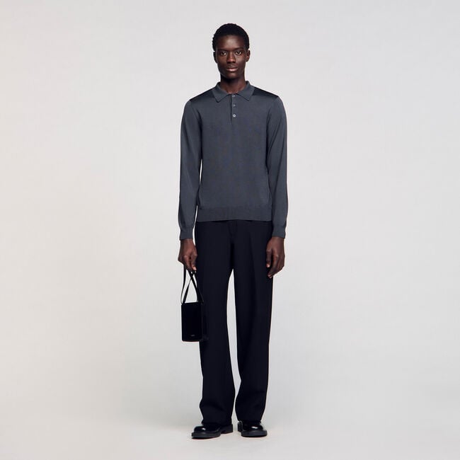 Ribbed polo shirt