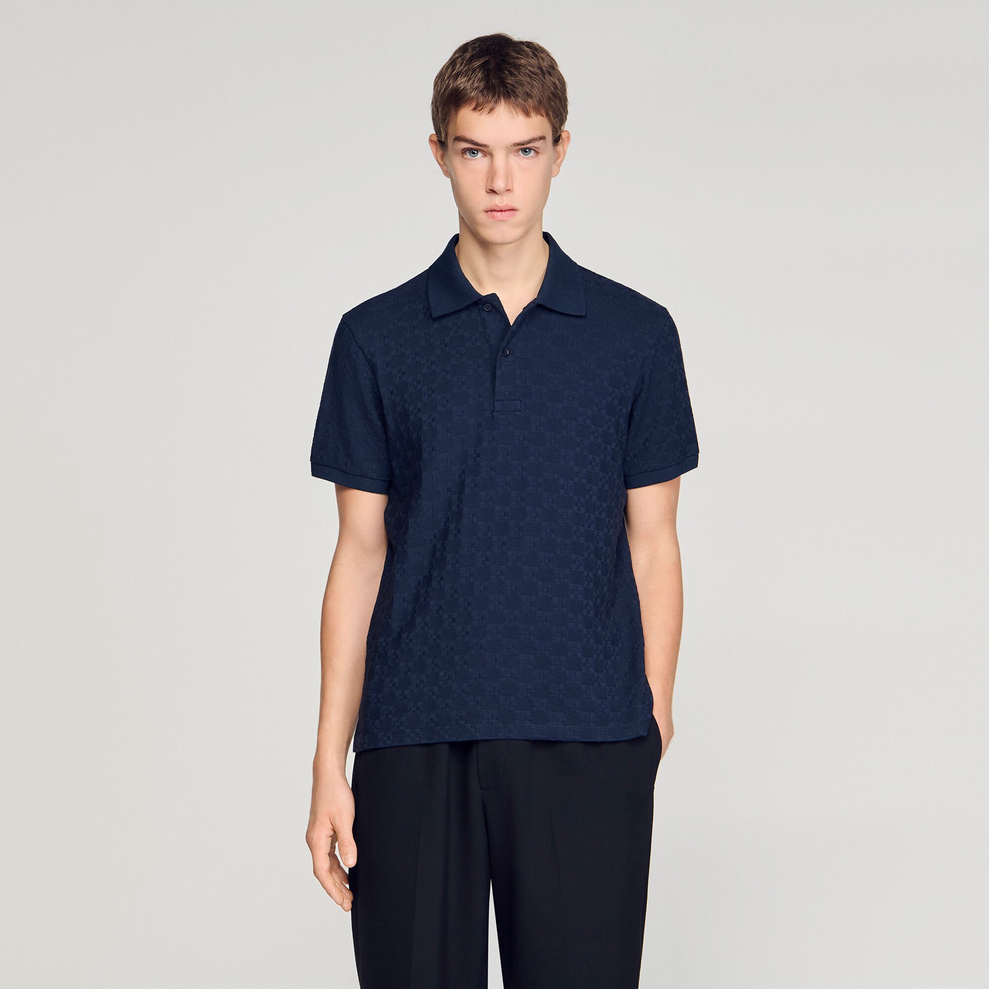 Square Cross jacquard polo shirt
