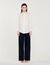 Silk shirt with gathered collar