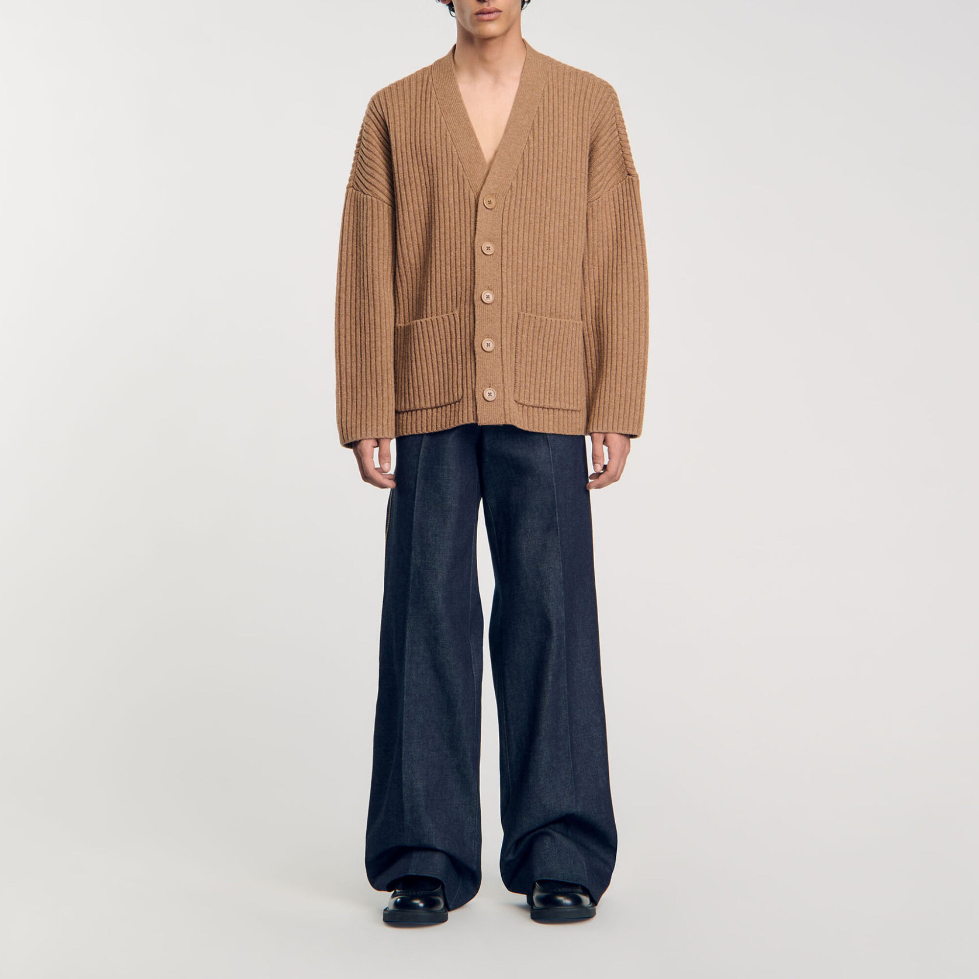 Oversized rib knit cardigan