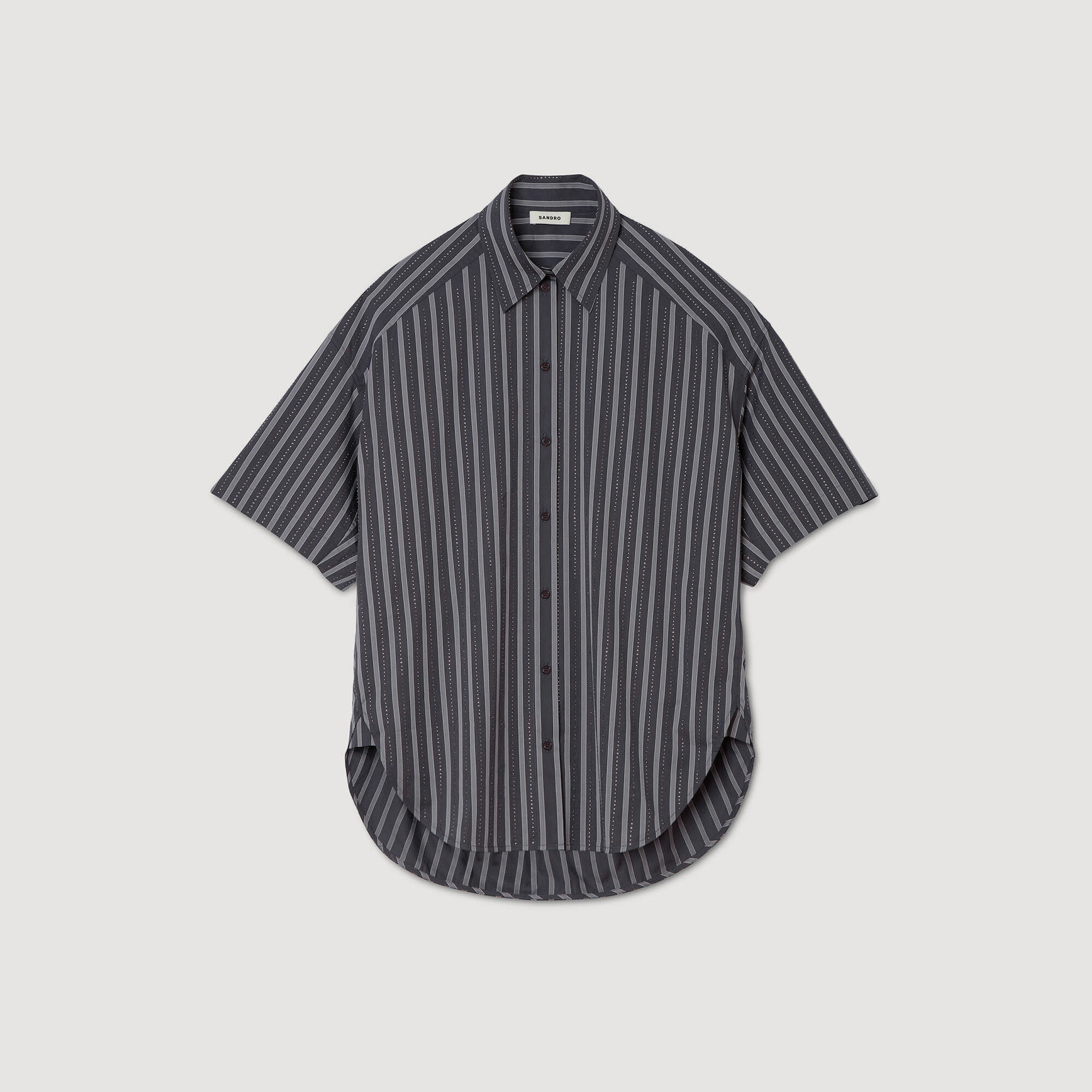 Oversized striped rhinestone black / gray For Women | Sandro