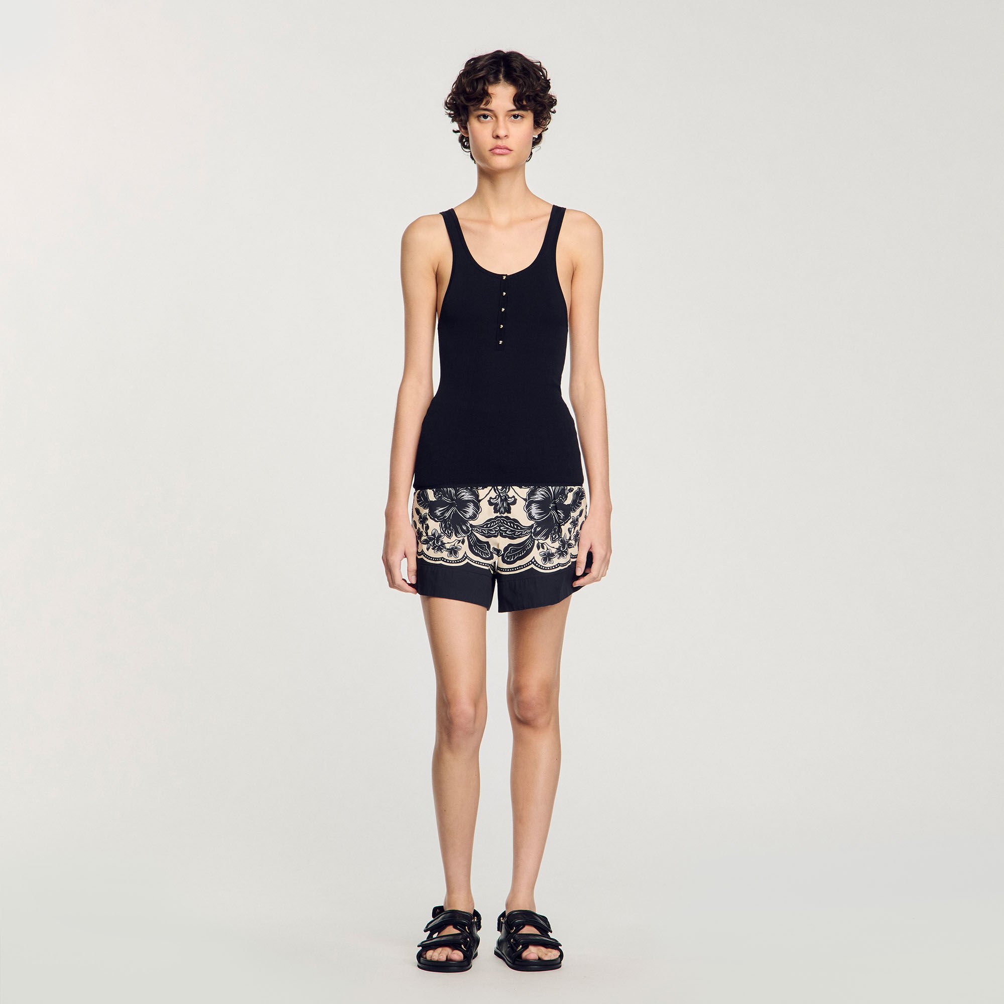 Rib knit vest top