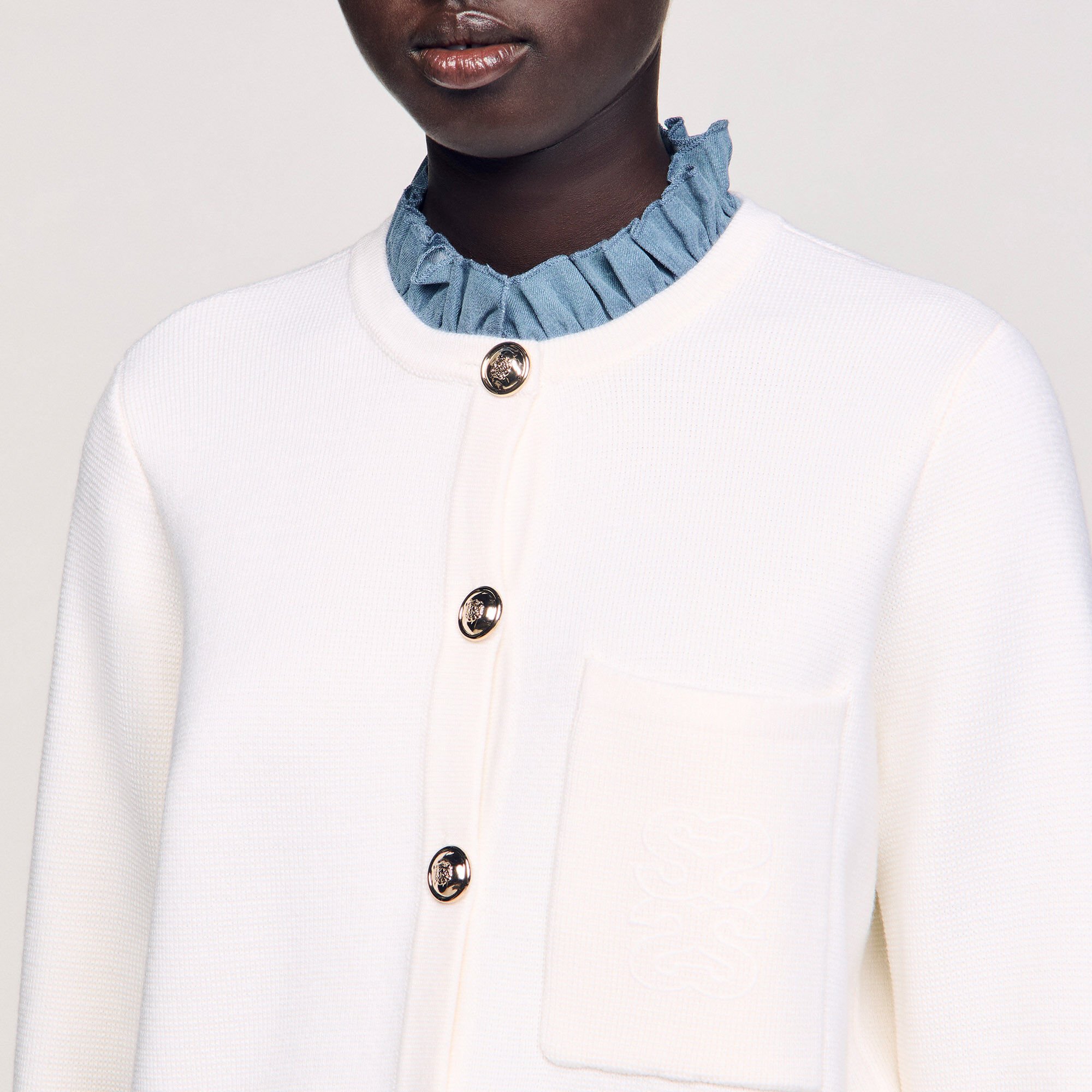 High-neck cardigan