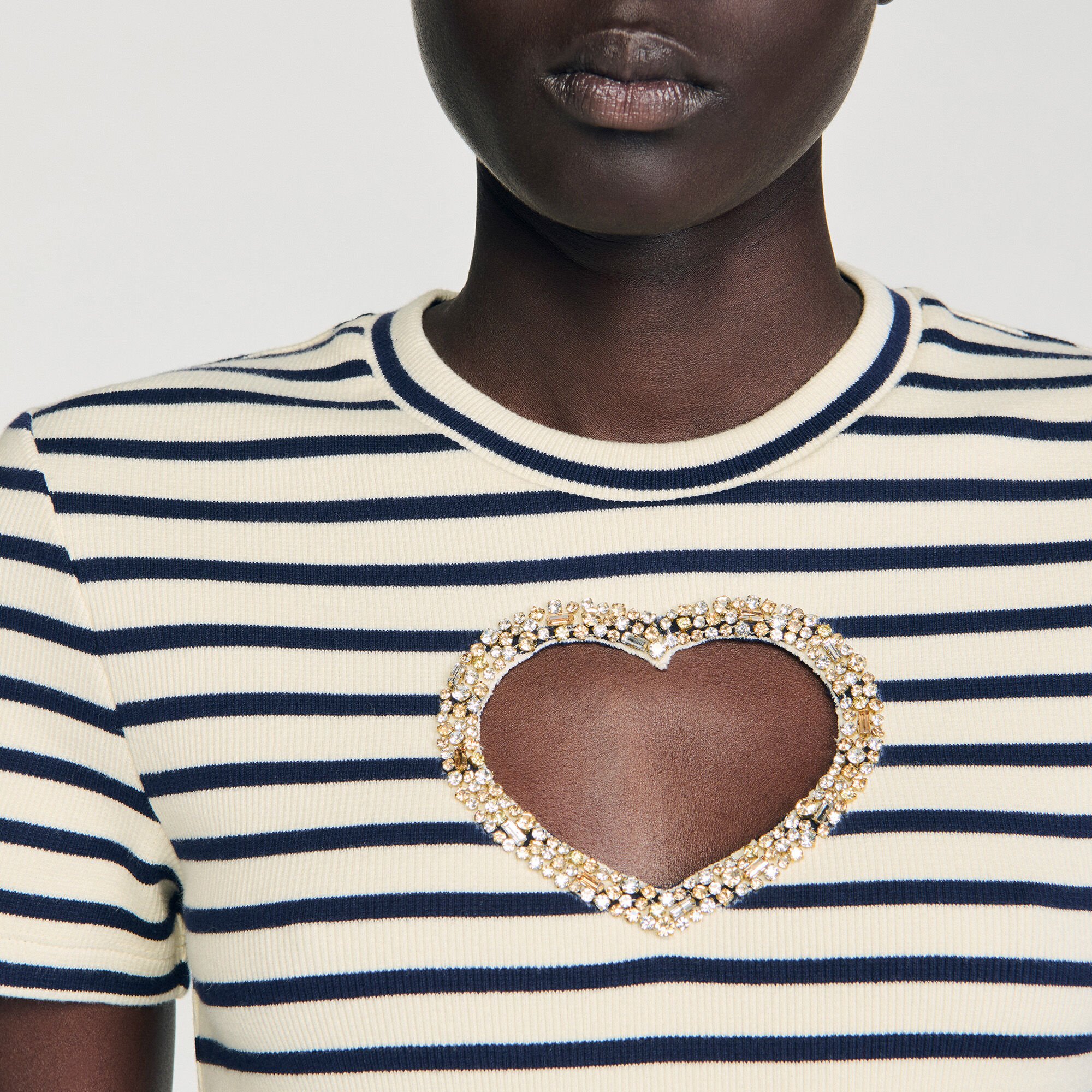 Rhinestone heart T-shirt