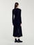Velvet-effect knit maxi dress