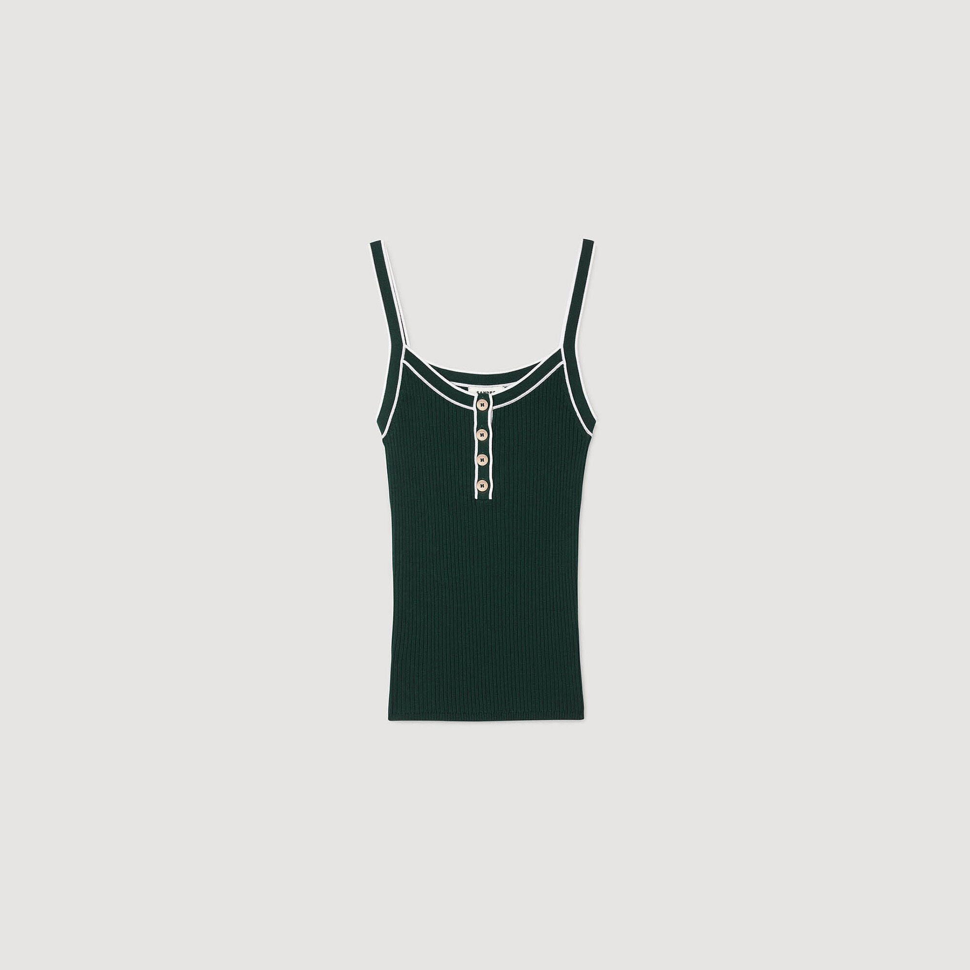 Two-tone knit vest top