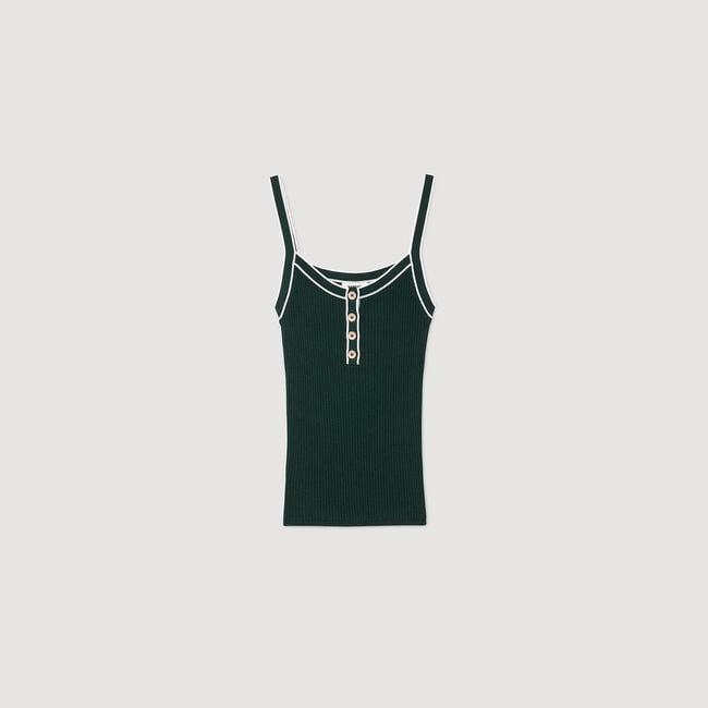 Two-tone knit vest top