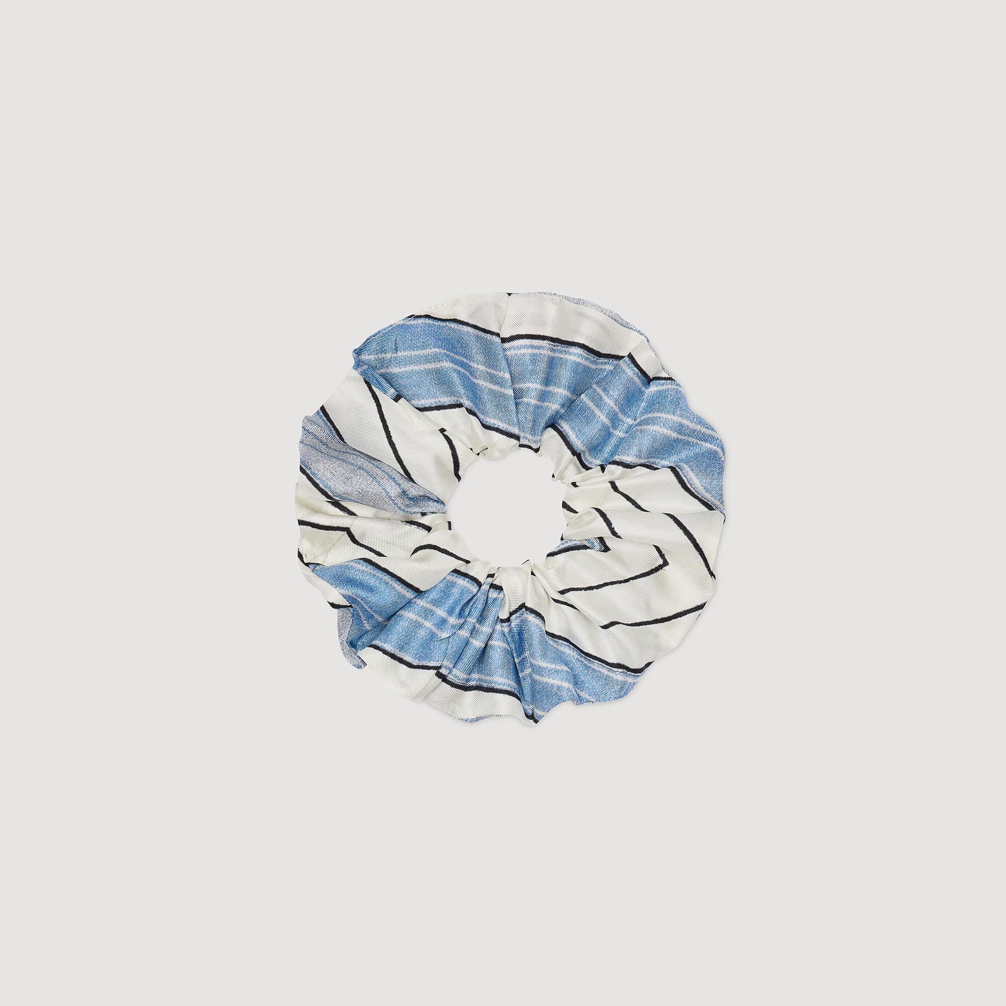 Striped silk scrunchie