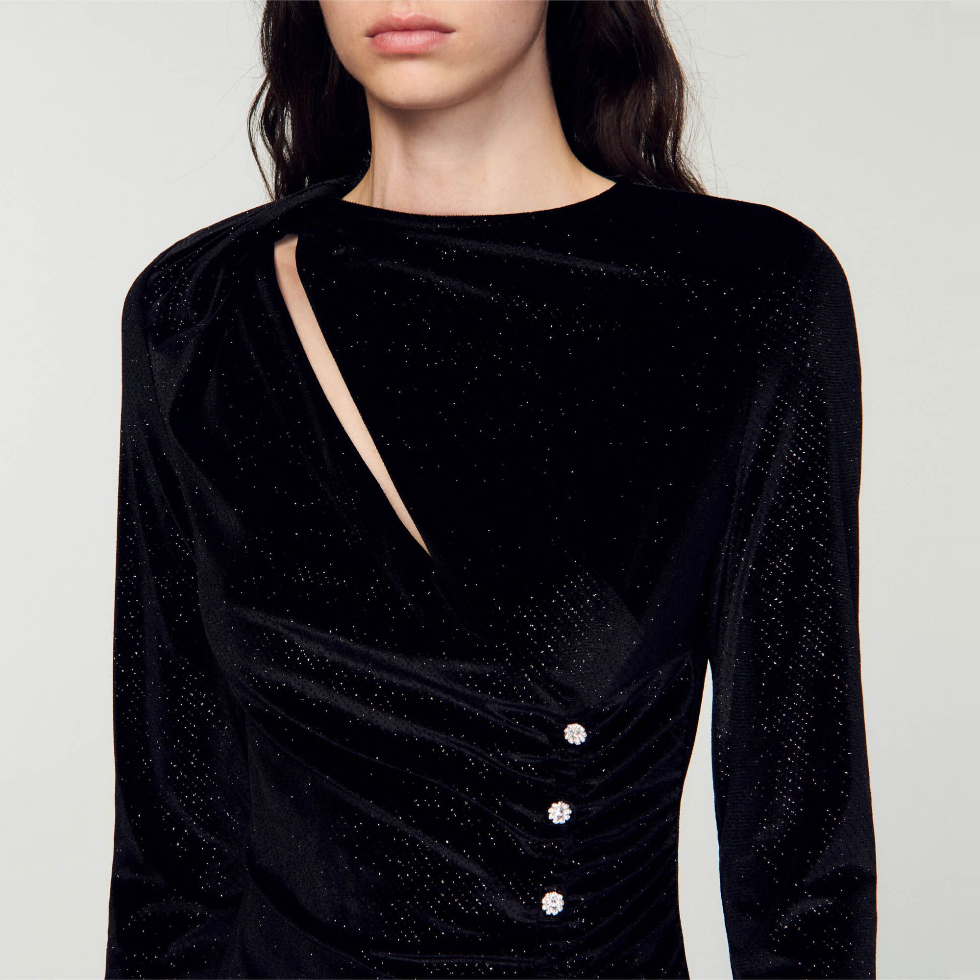 Rhinestone velvet dress