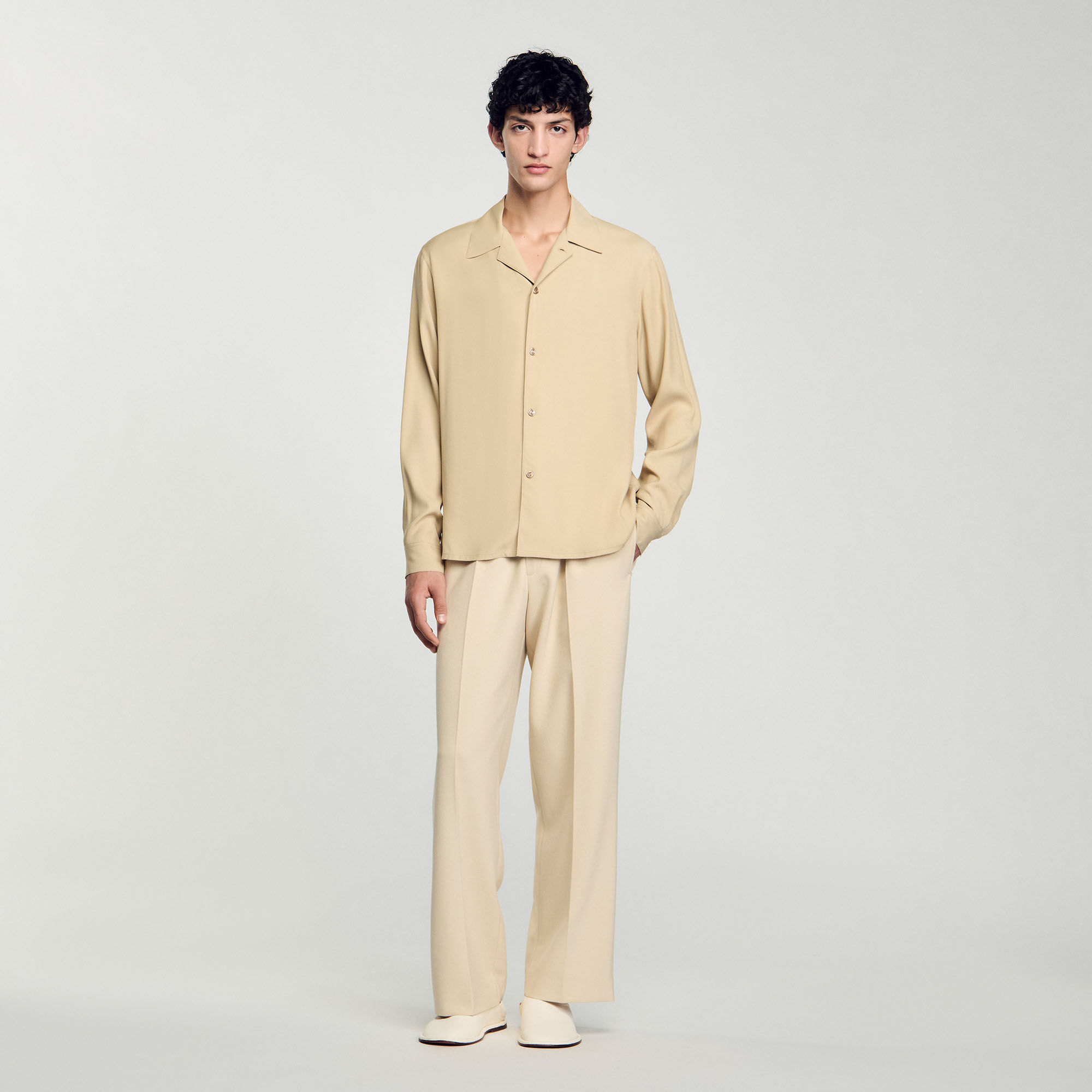Flowy shirt white / beige for Men | Sandro Paris