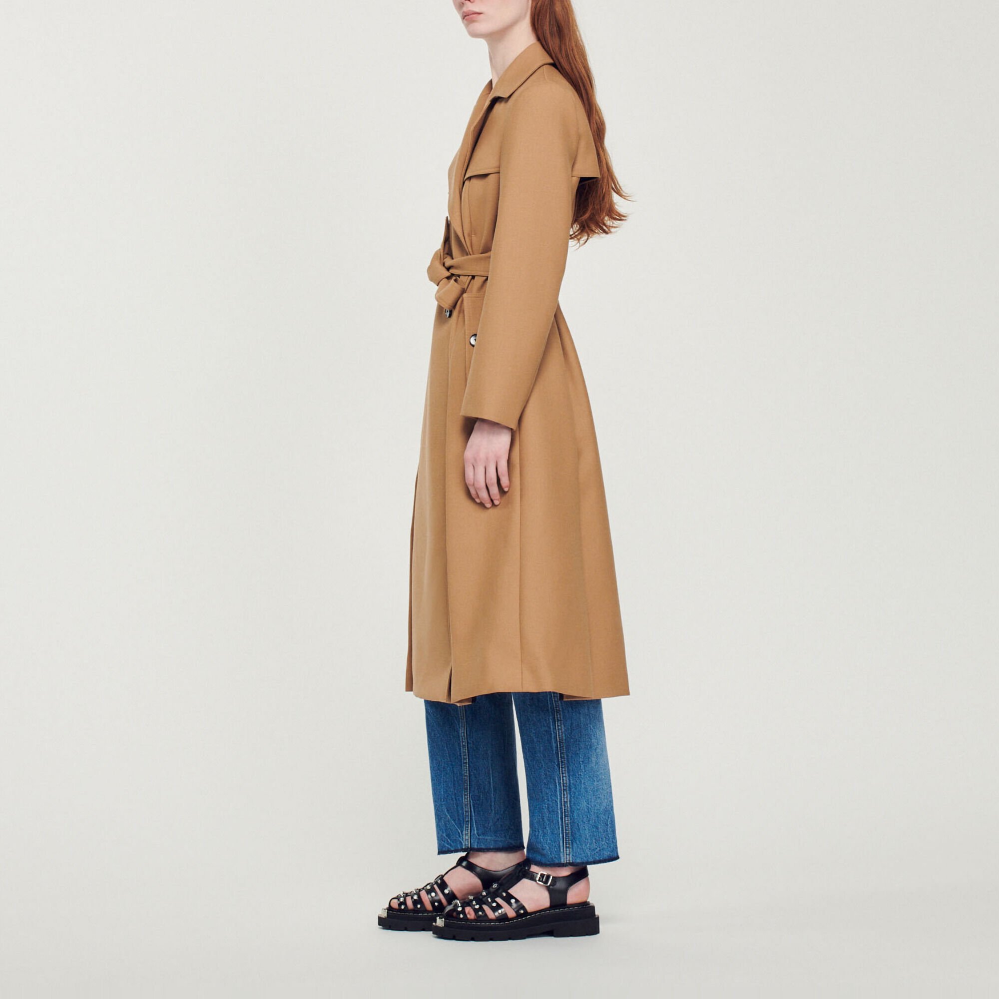 Long trench-style coat