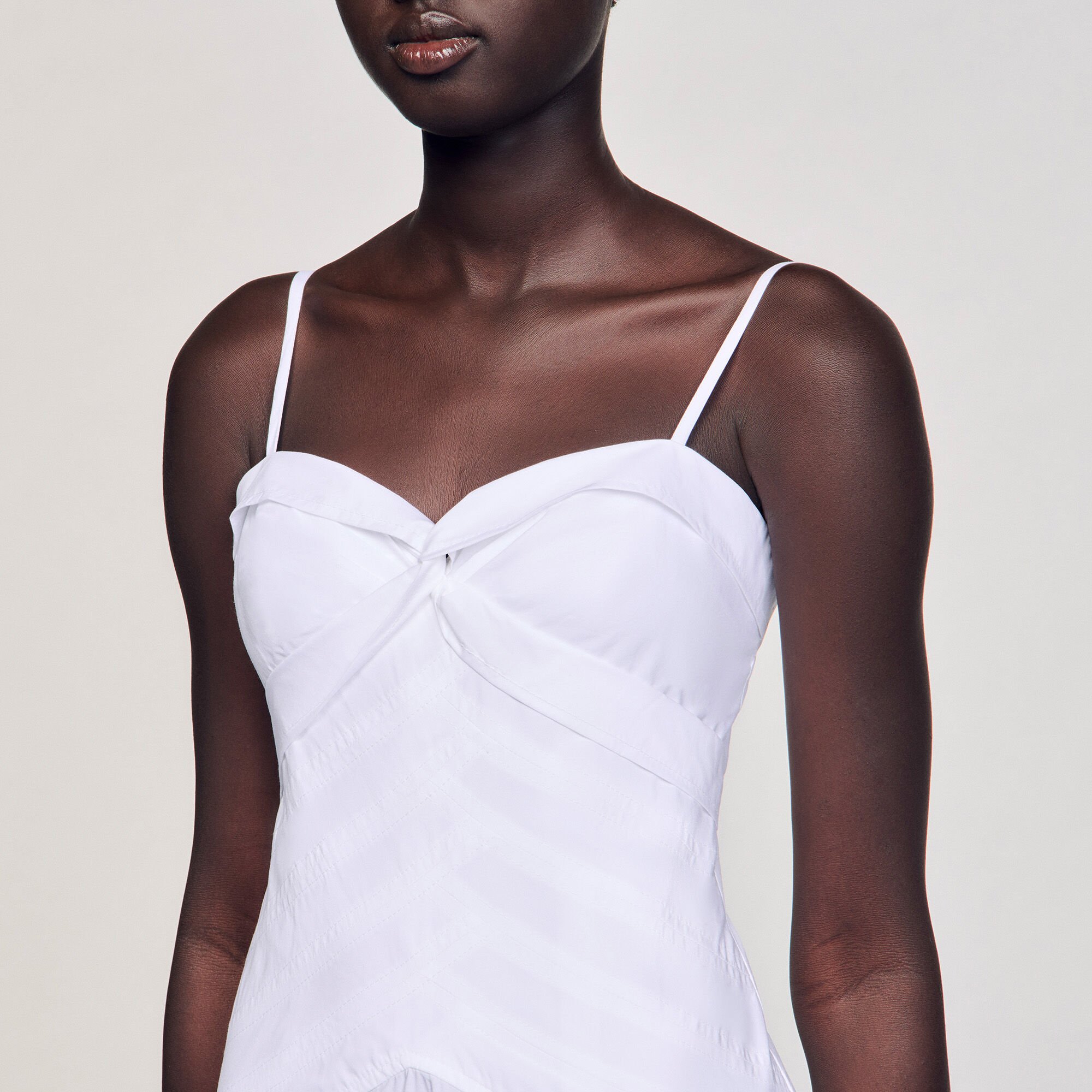 Draped bustier maxi dress