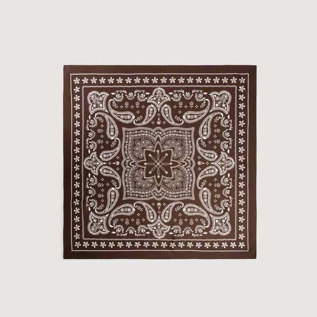 Silk bandana print scarf