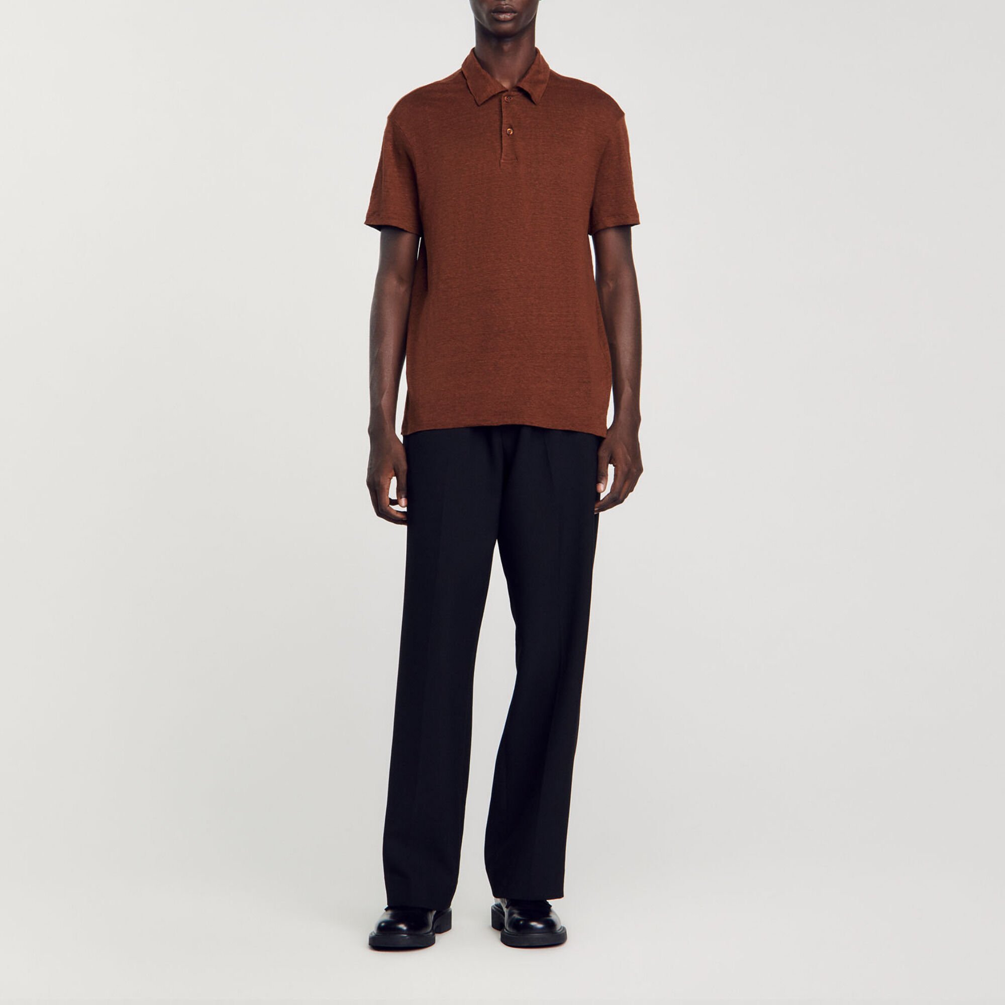 Linen polo shirt