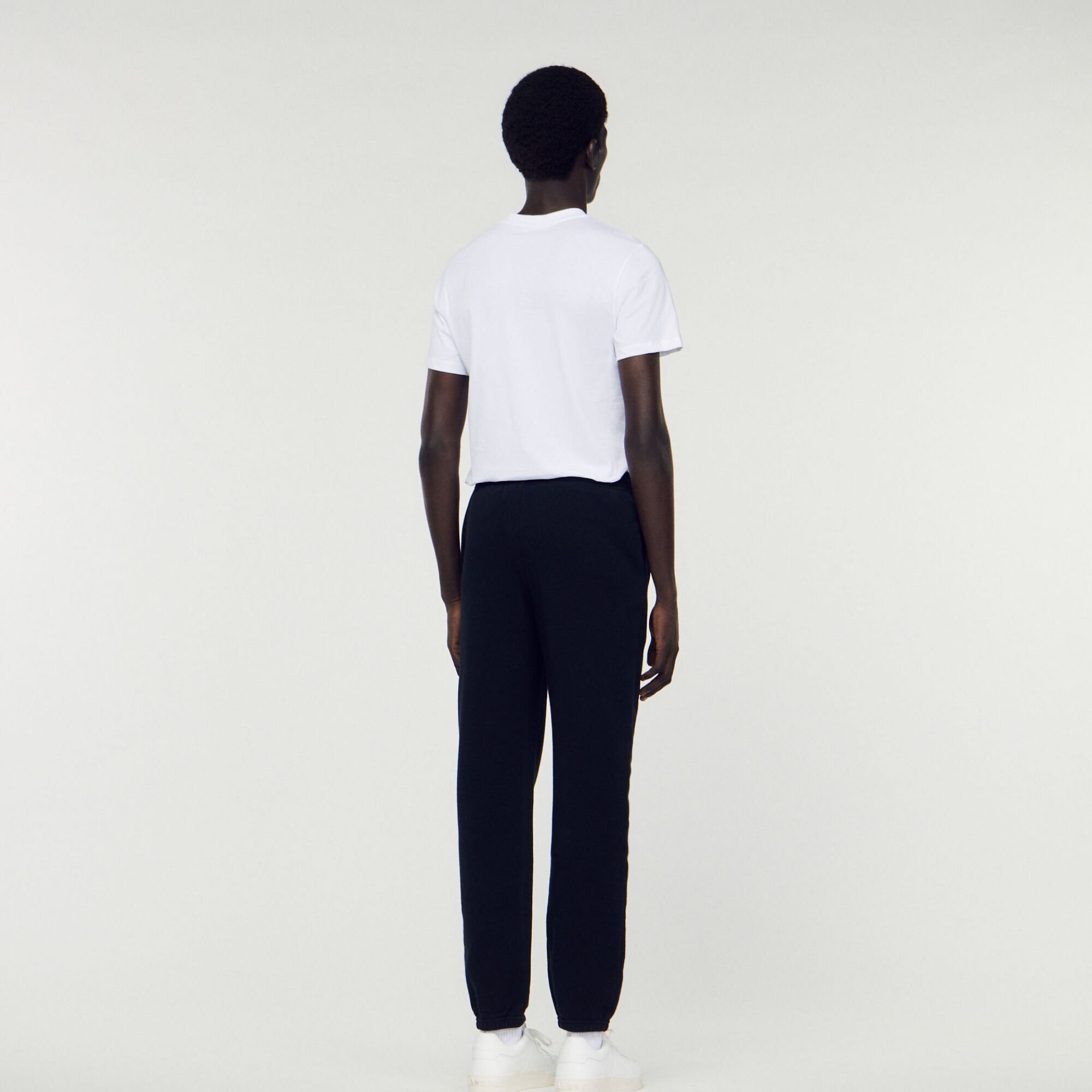 Embroidered fleece jogging bottoms