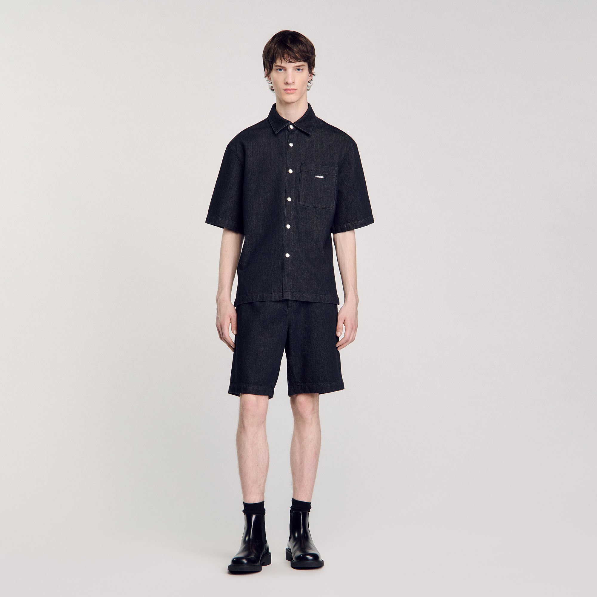 Raw denim shirt