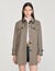 Houndstooth trench, leather collar Houndstooth trench, leather collar