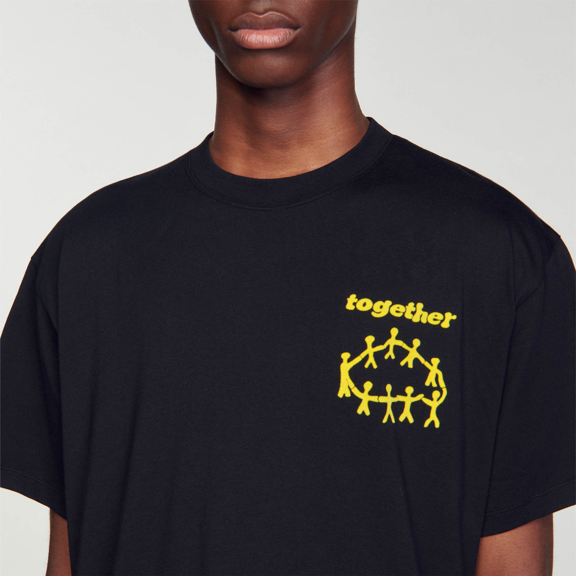 Together T-shirt black / gray for Men | Sandro Paris
