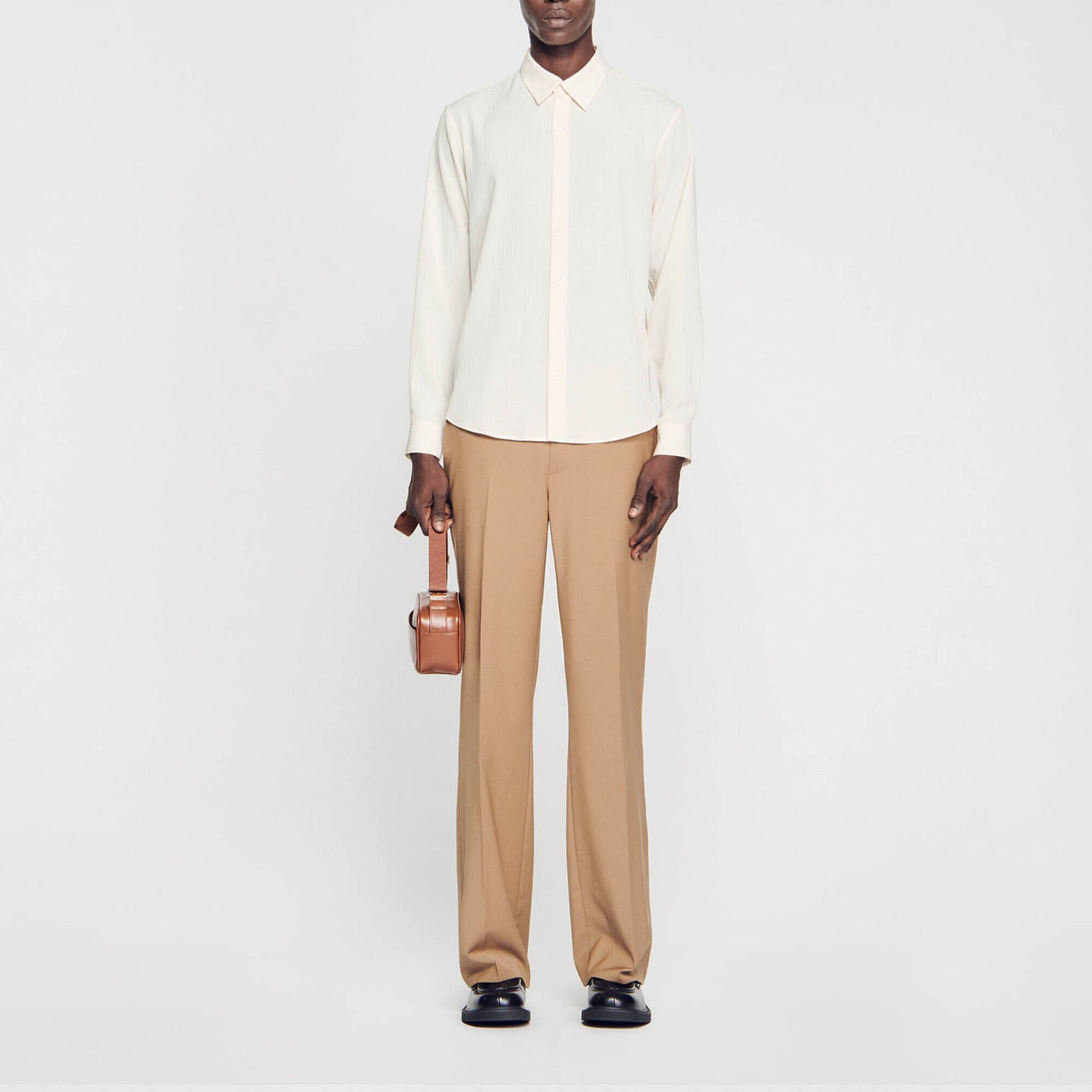 Pleated loose-fit shirt