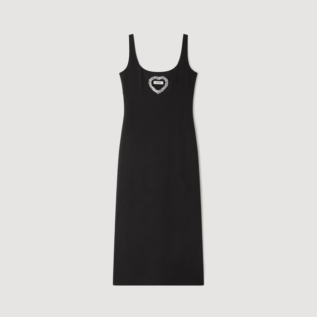 Rhinestone heart maxi dress