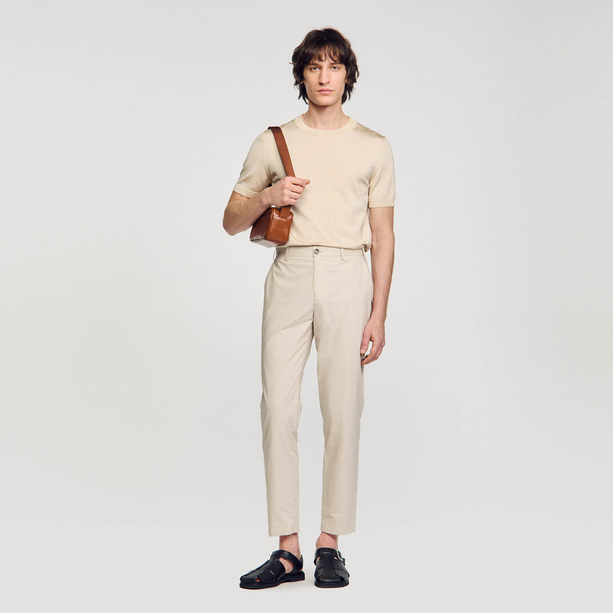 Cotton tapered trousers