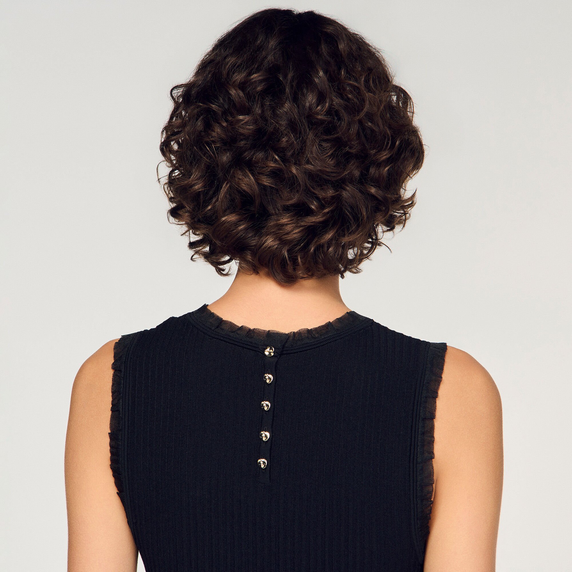 Ruffled ottoman knit sweater