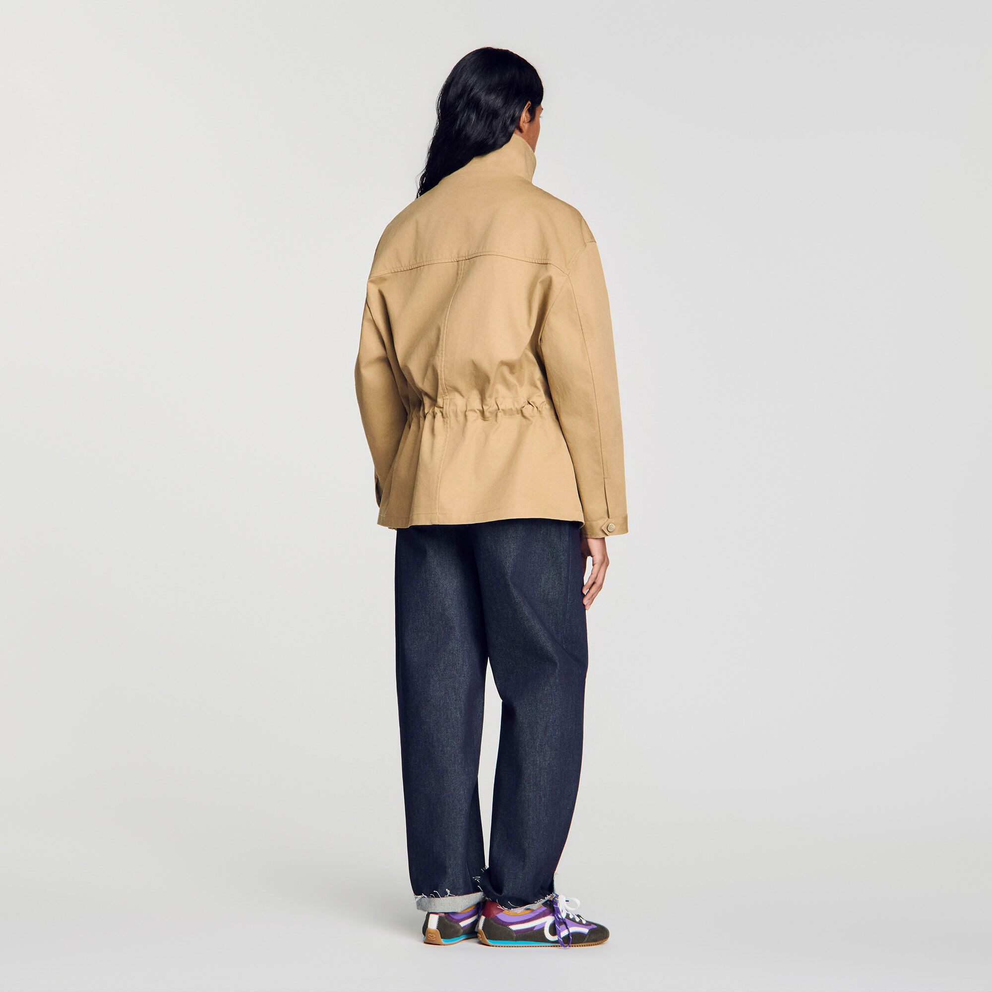 Jacket with adjustable waist