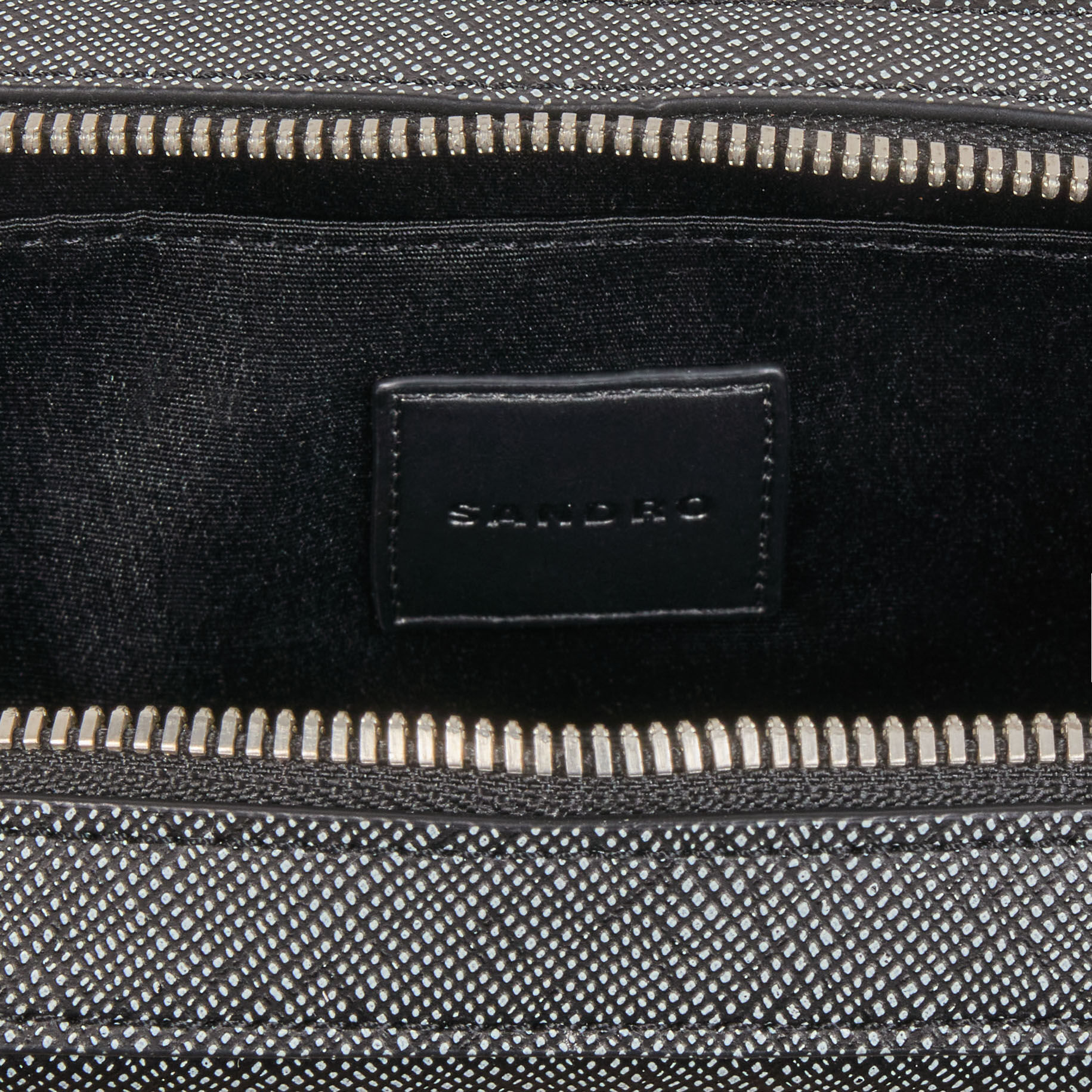 Small reconstitued leather bag black / gray for Men | Sandro
