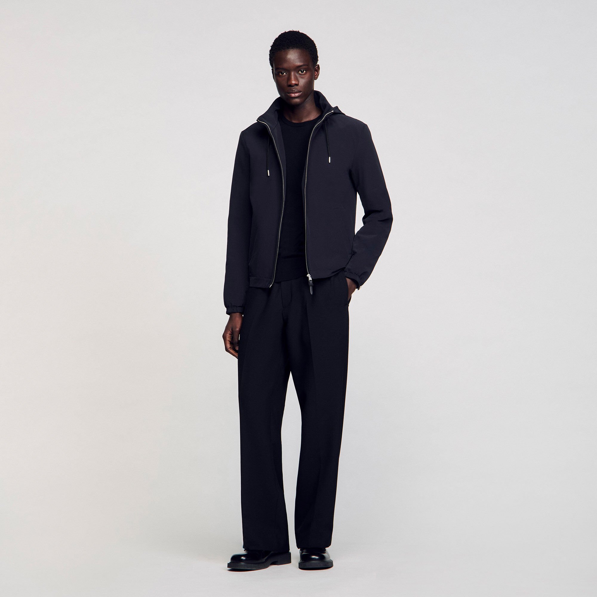Zip-up hooded jacket