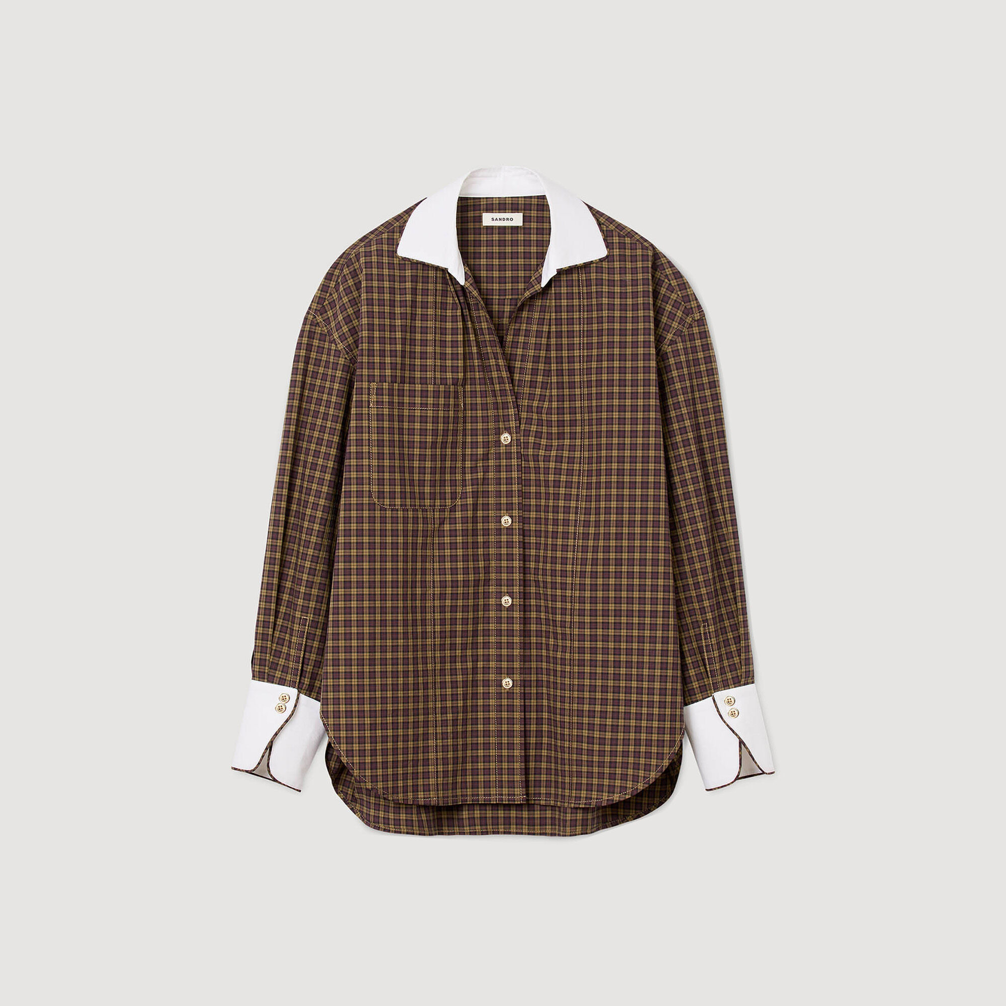 Two-tone plaid shirt