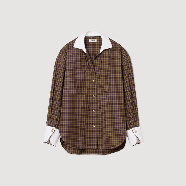 Two-tone plaid shirt