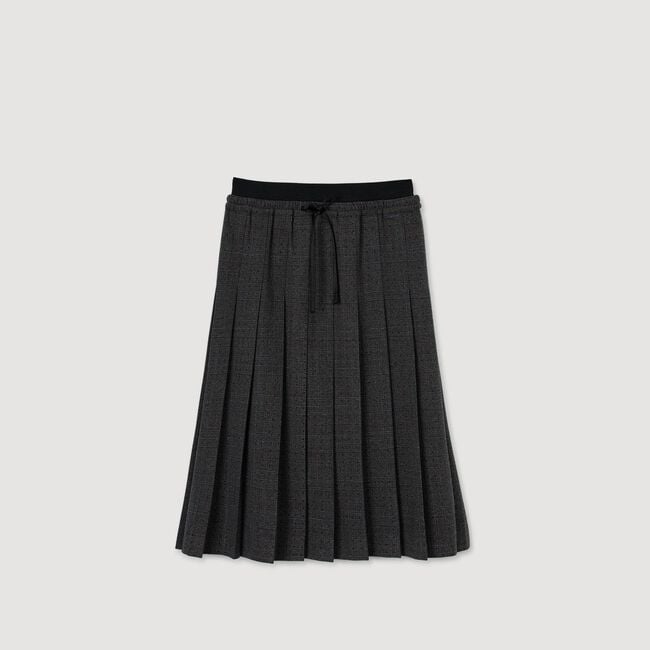 Long pleated rhinestone skirt