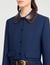 Cropped jacket with leather collar