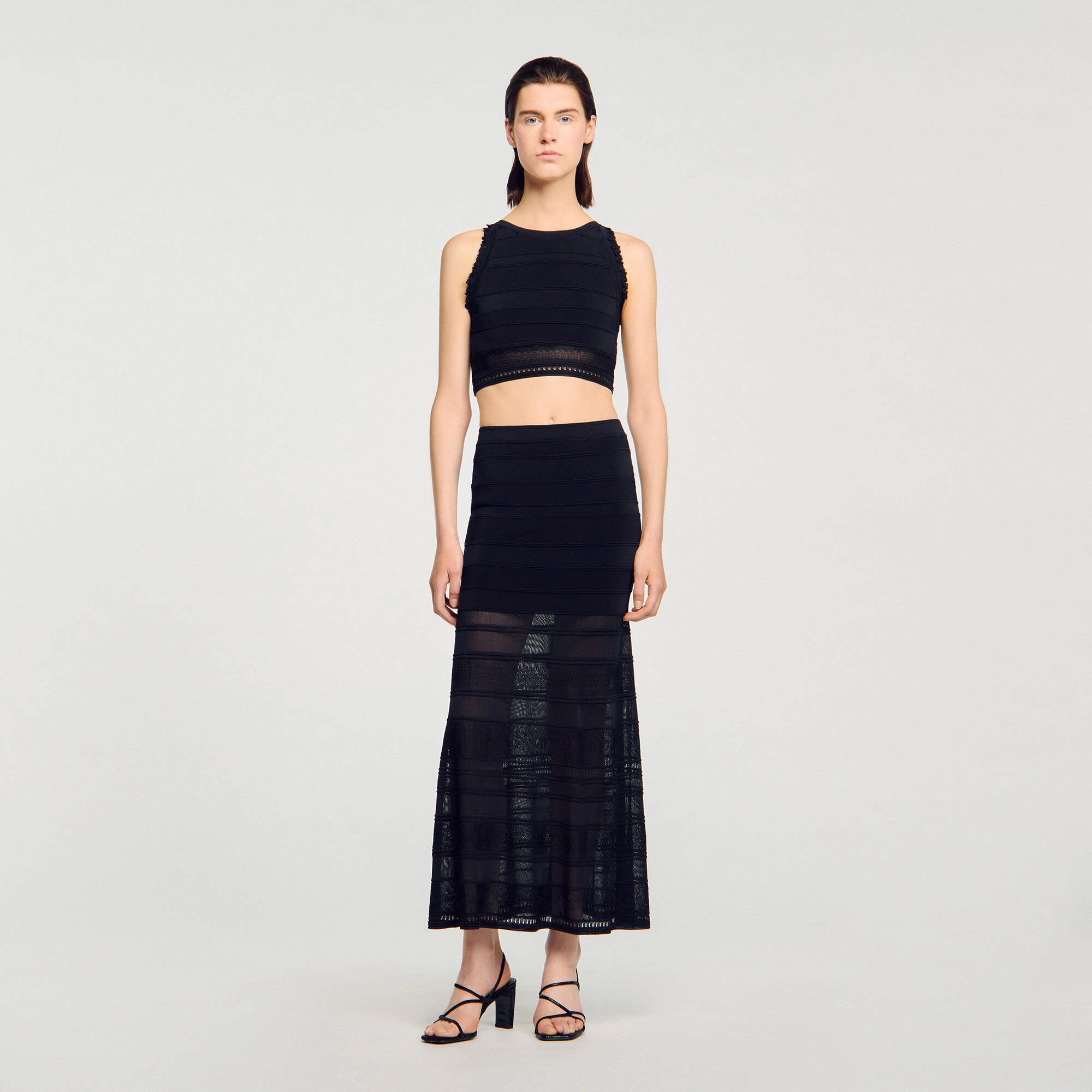 Maxi decorative knit skirt