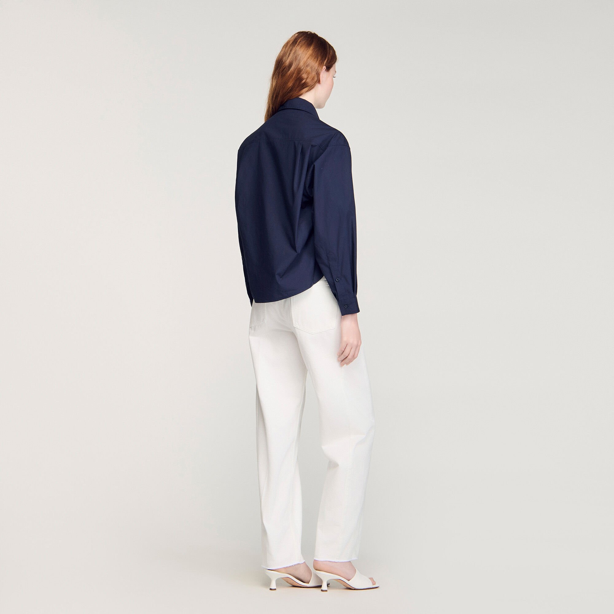 Floral embroidered cotton shirt