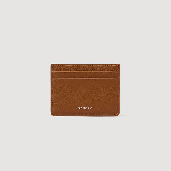 Grained leather cardholder