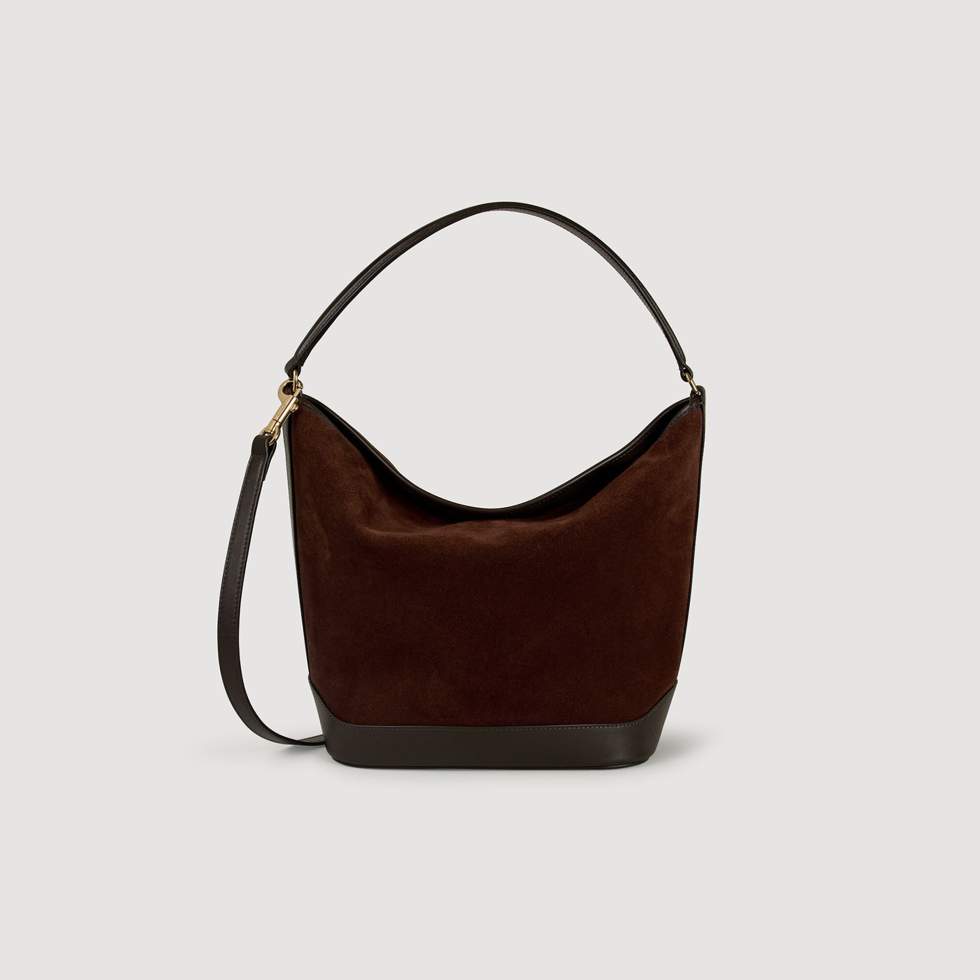 Tangoso suede and leather bucket bag