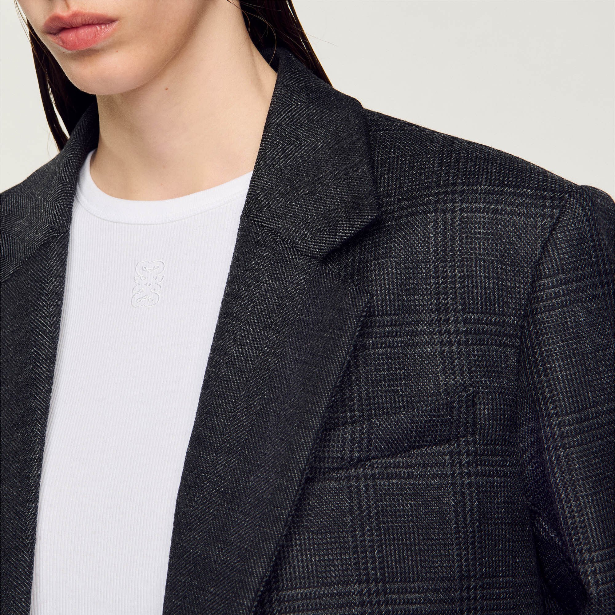Checked suit jacket