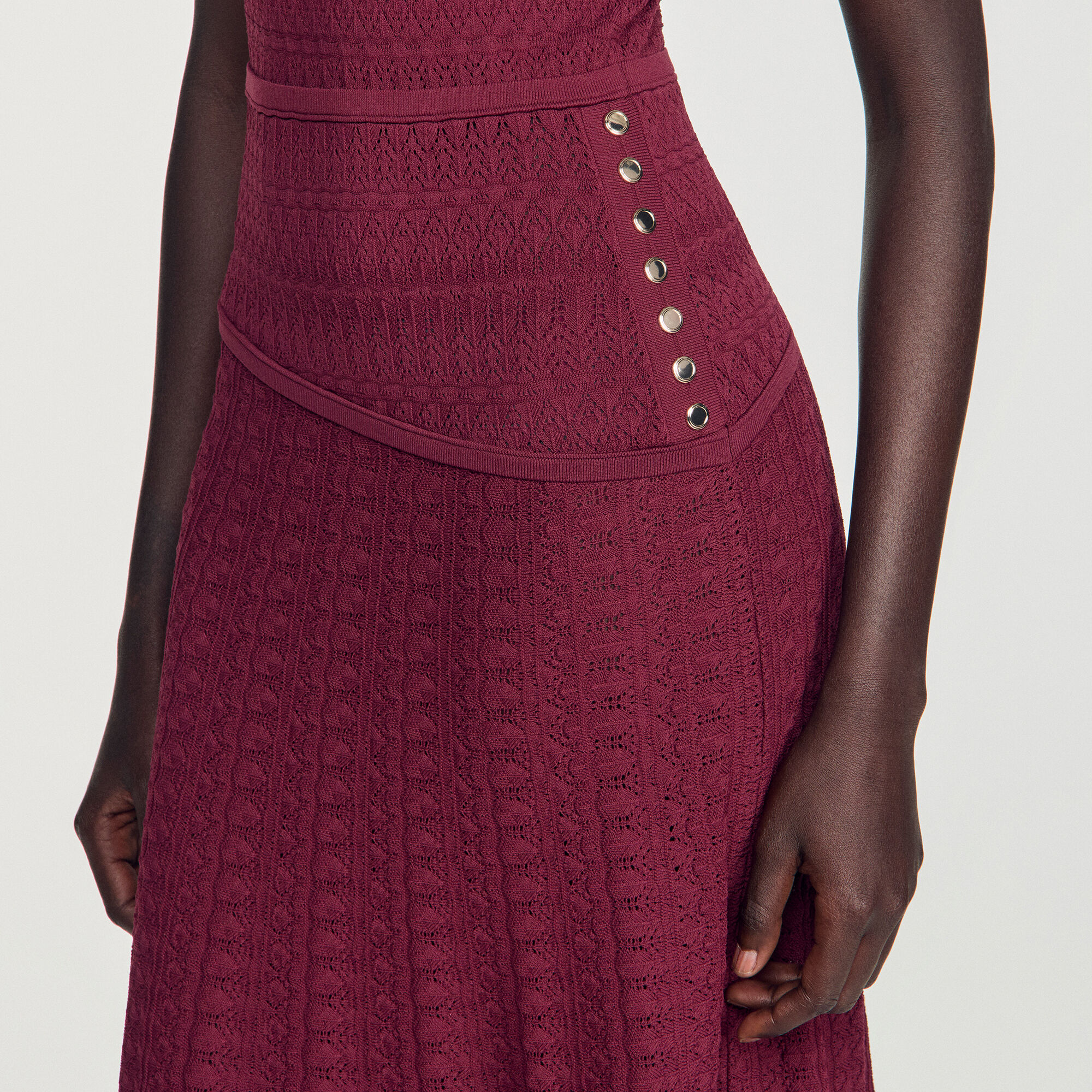 Pointelle knit maxi dress