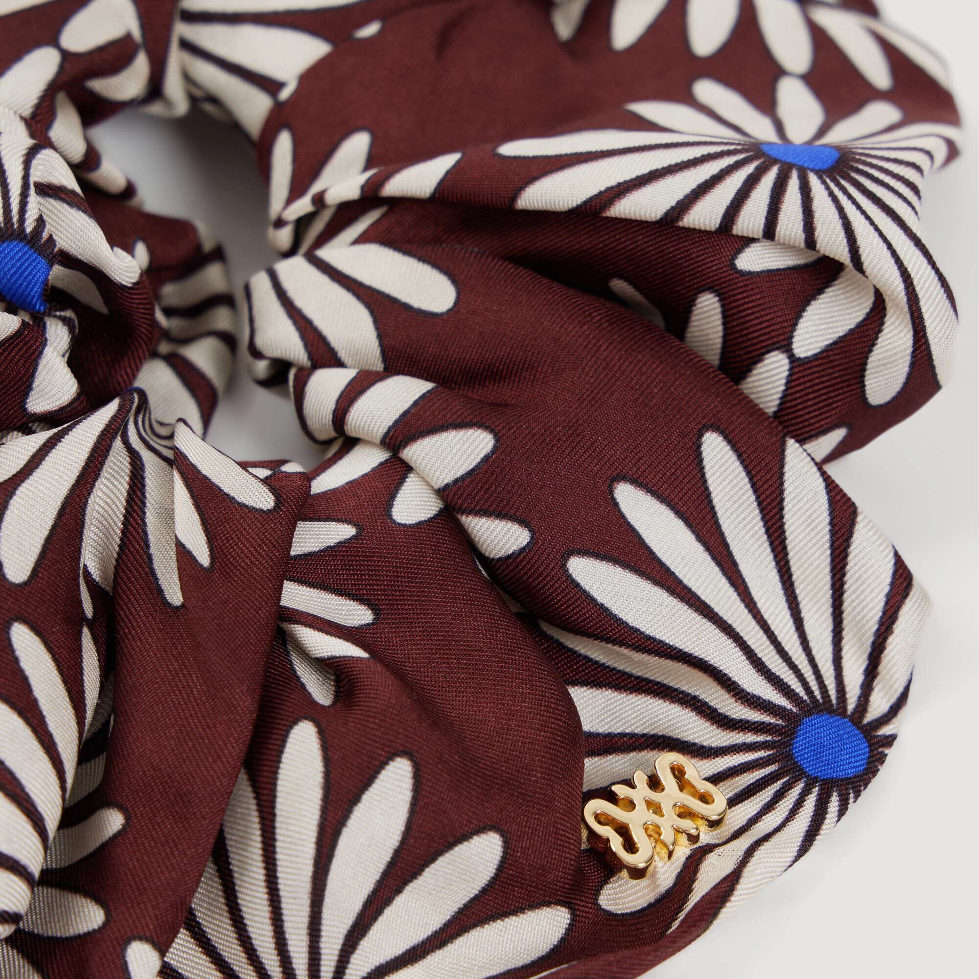 Printed silk scrunchie
