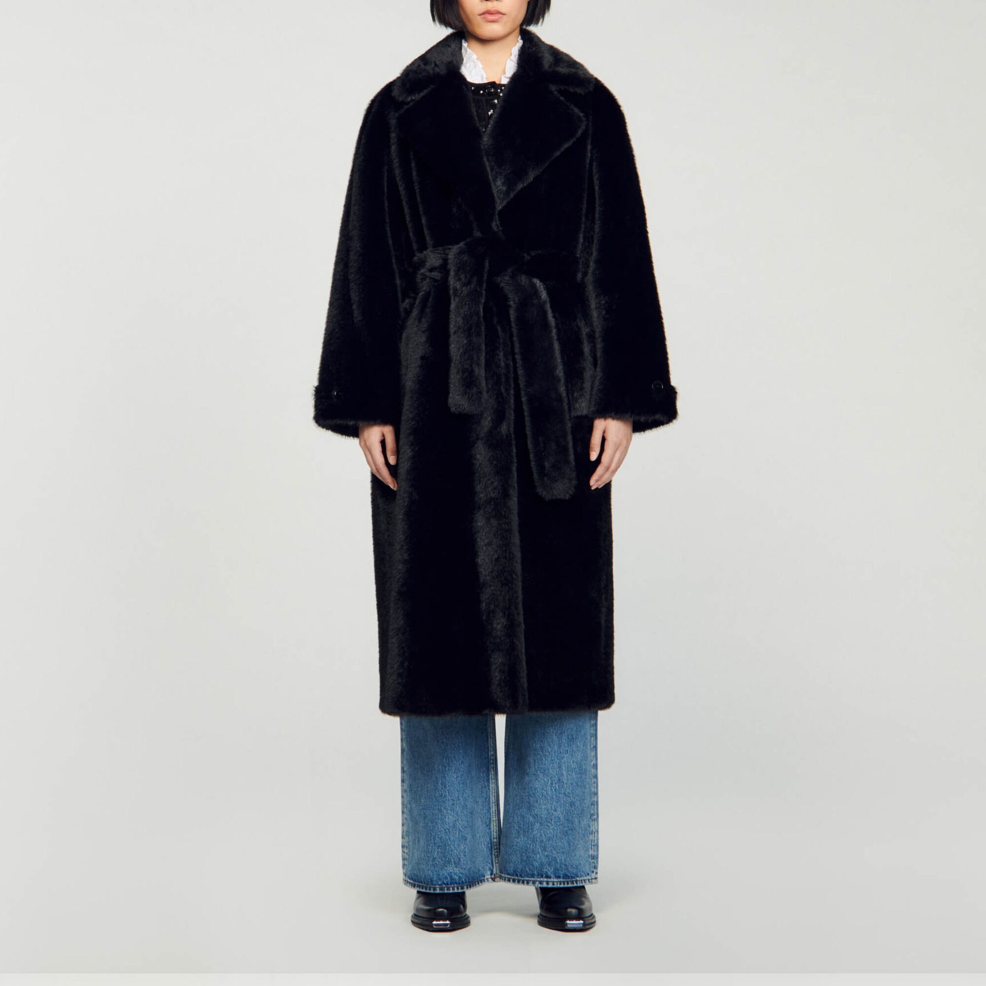 Long faux fur coat