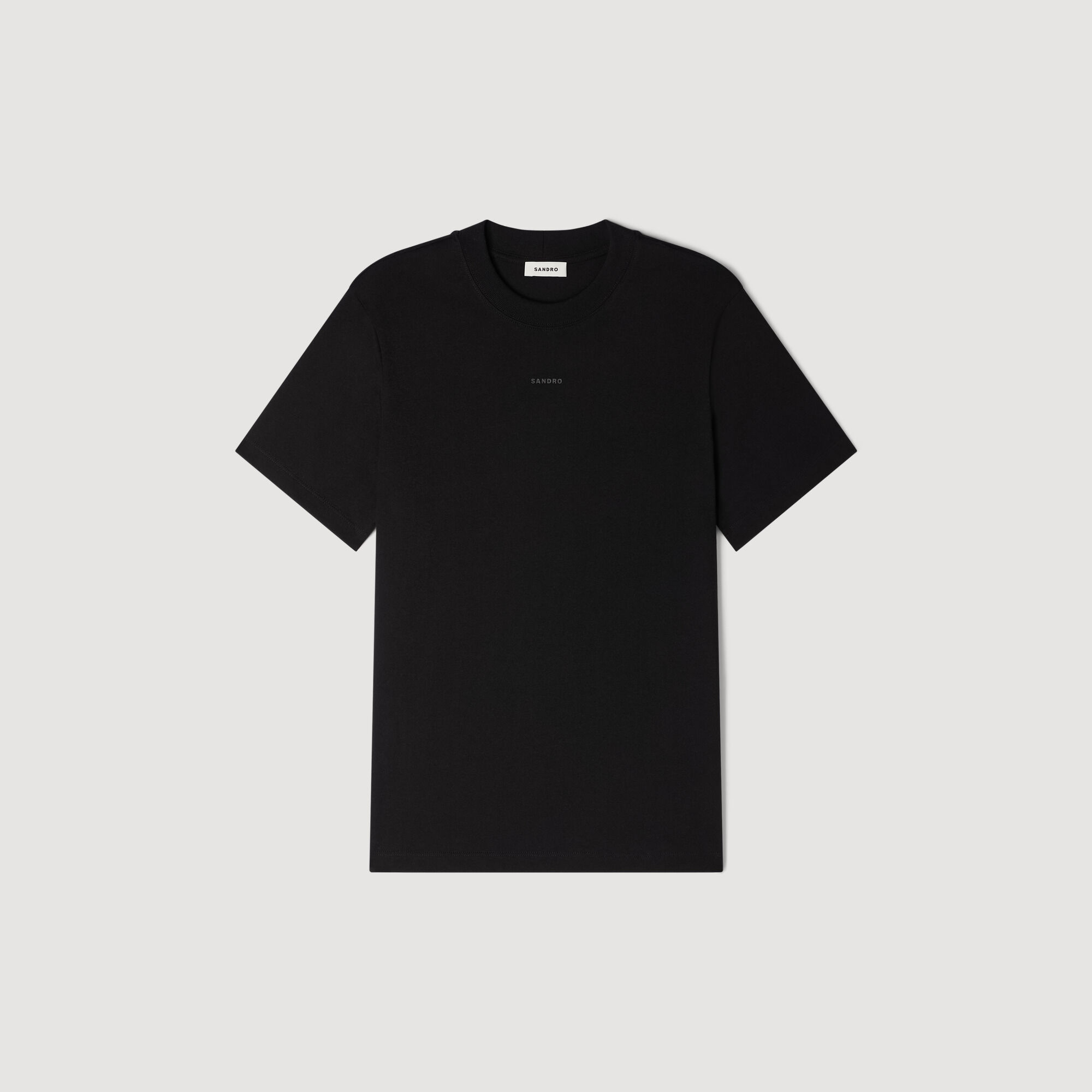 Cotton T-shirt black / gray for Men | Sandro Paris