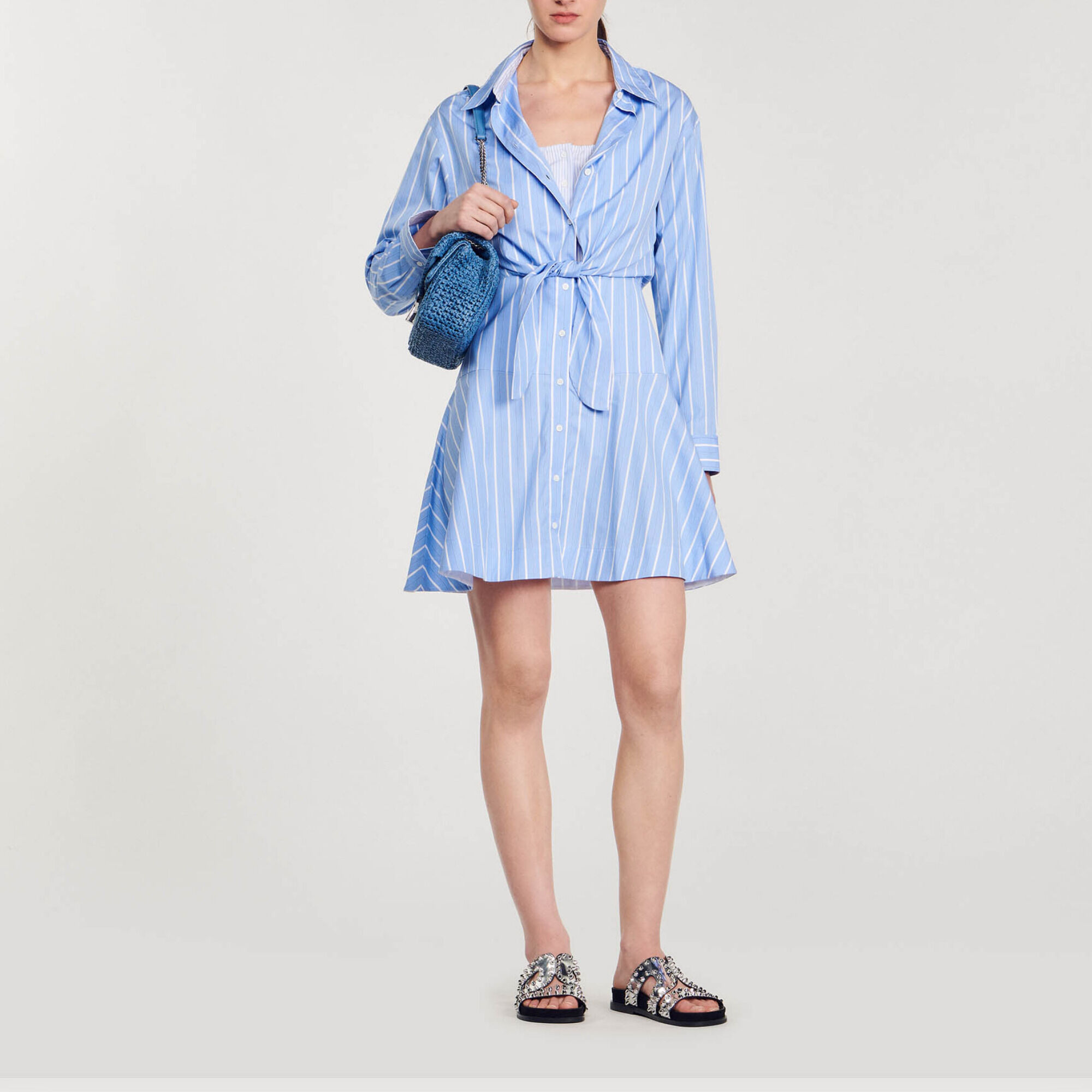 Tie front shop t shirt dress