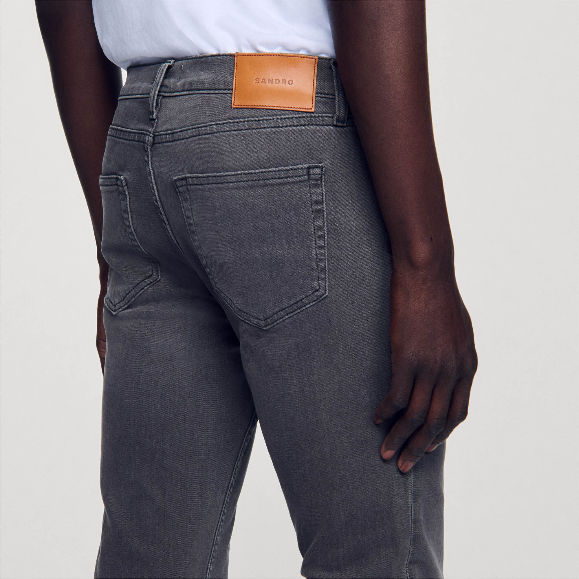 Washed gray jeans