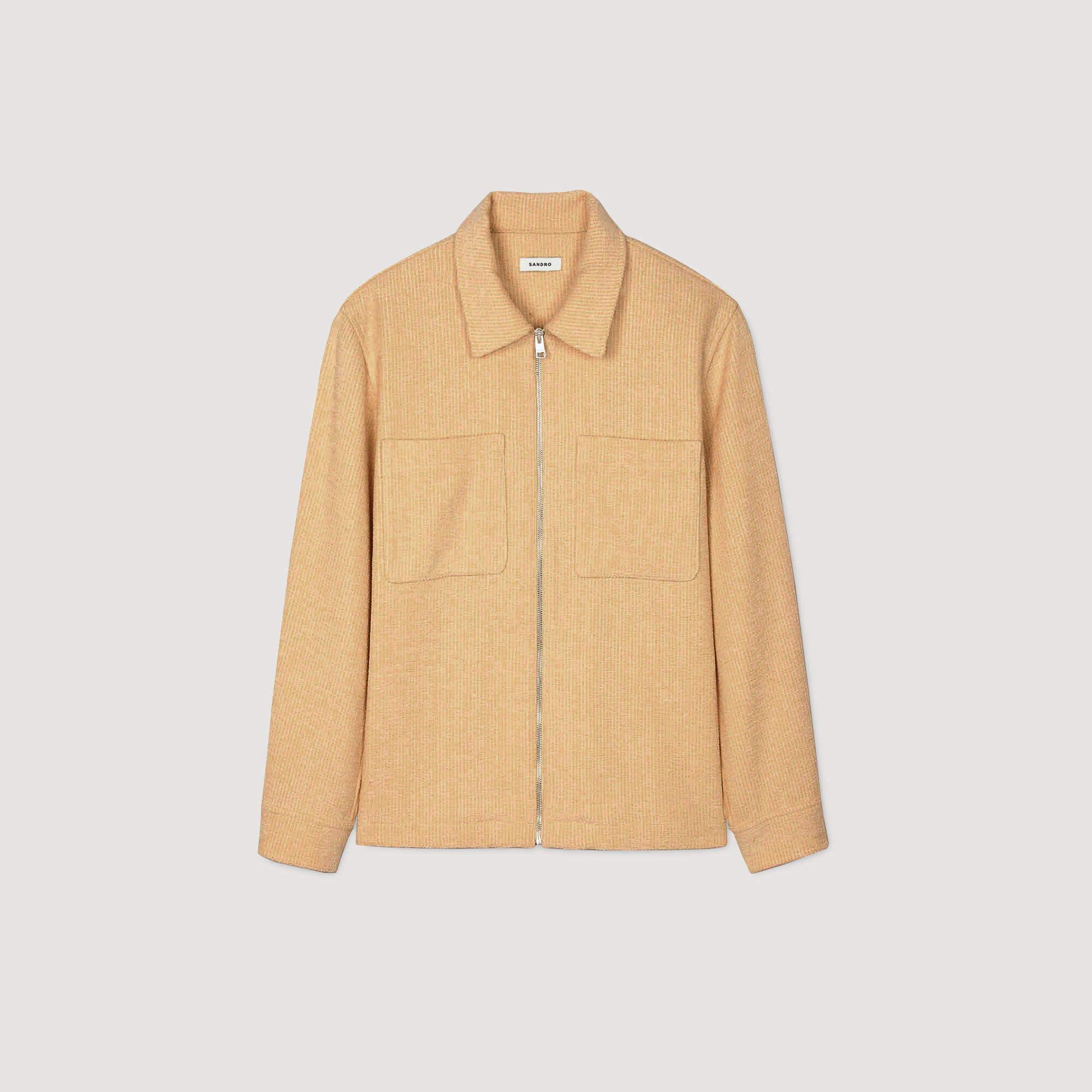 Corduroy zip-up overshirt brown for Men | Sandro Paris