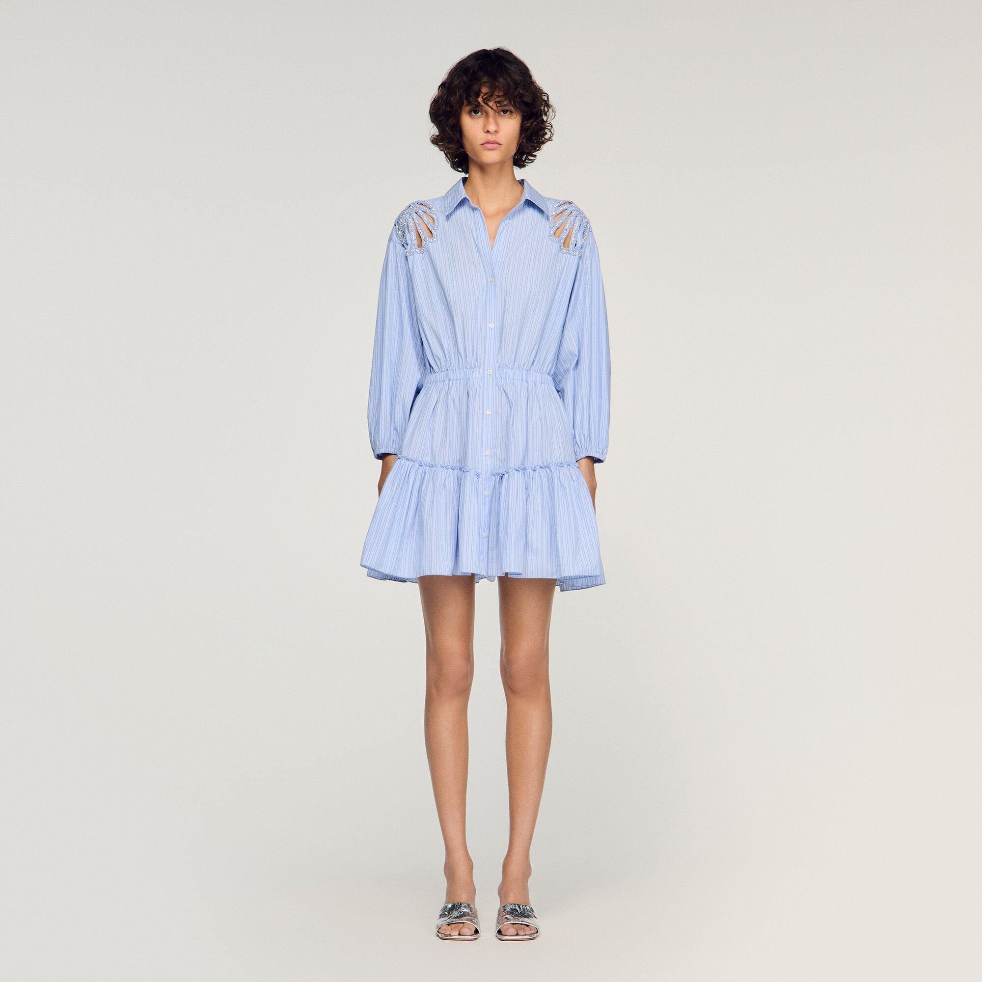Mini striped cotton dress